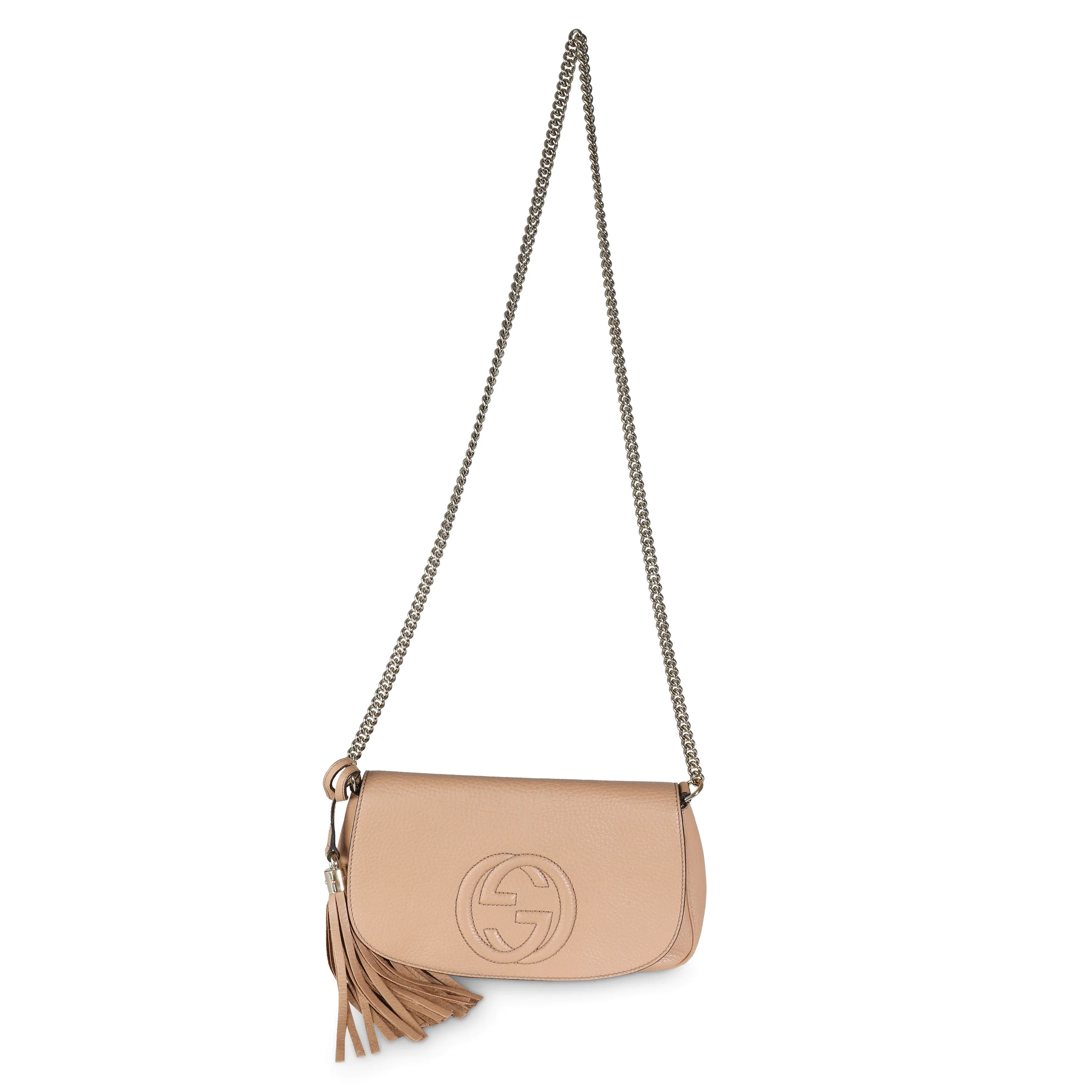 Beige Leather Medium Soho Chain Crossbody - Image 8