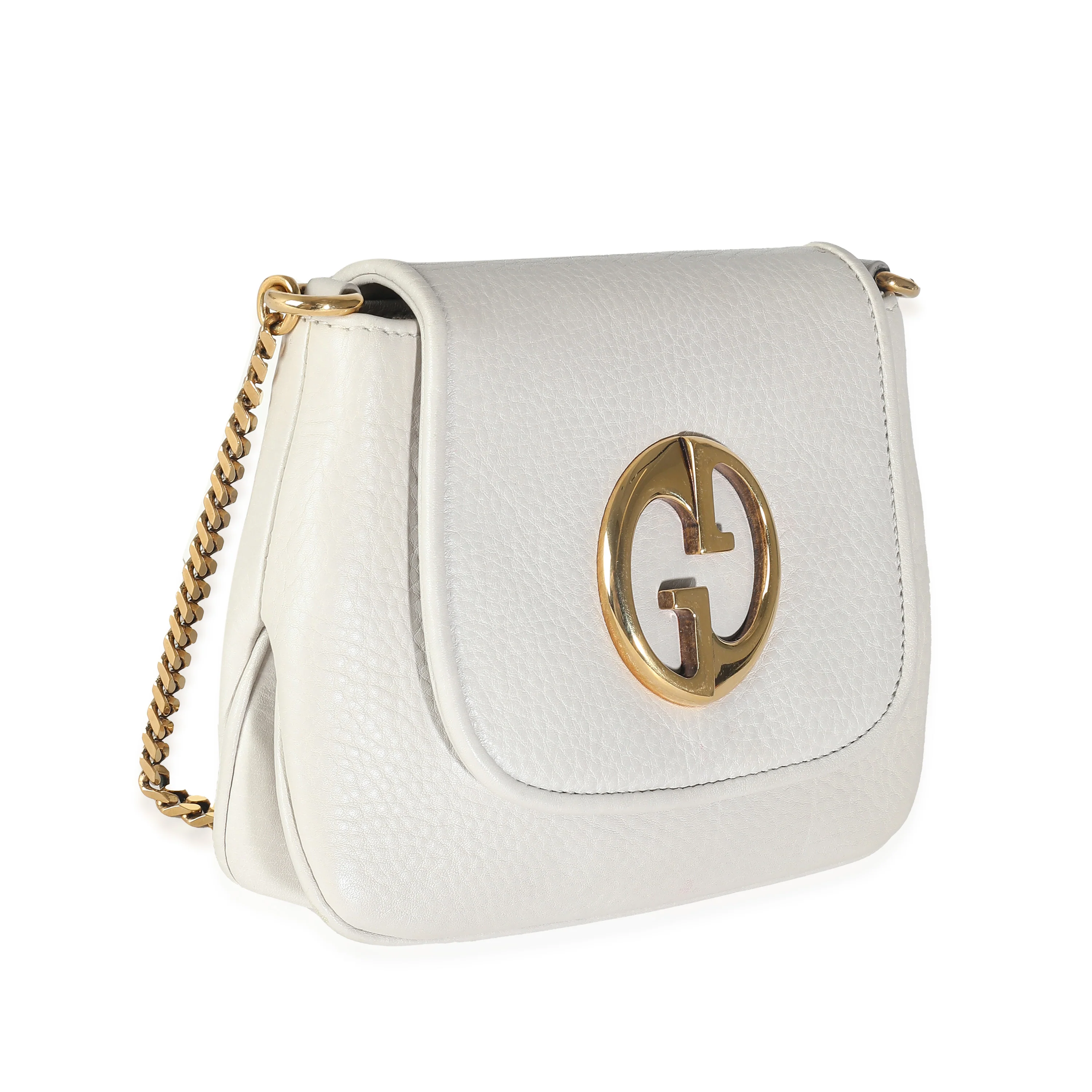 White Pebbled Calfskin Small 1973 Chain Bag - Image 3