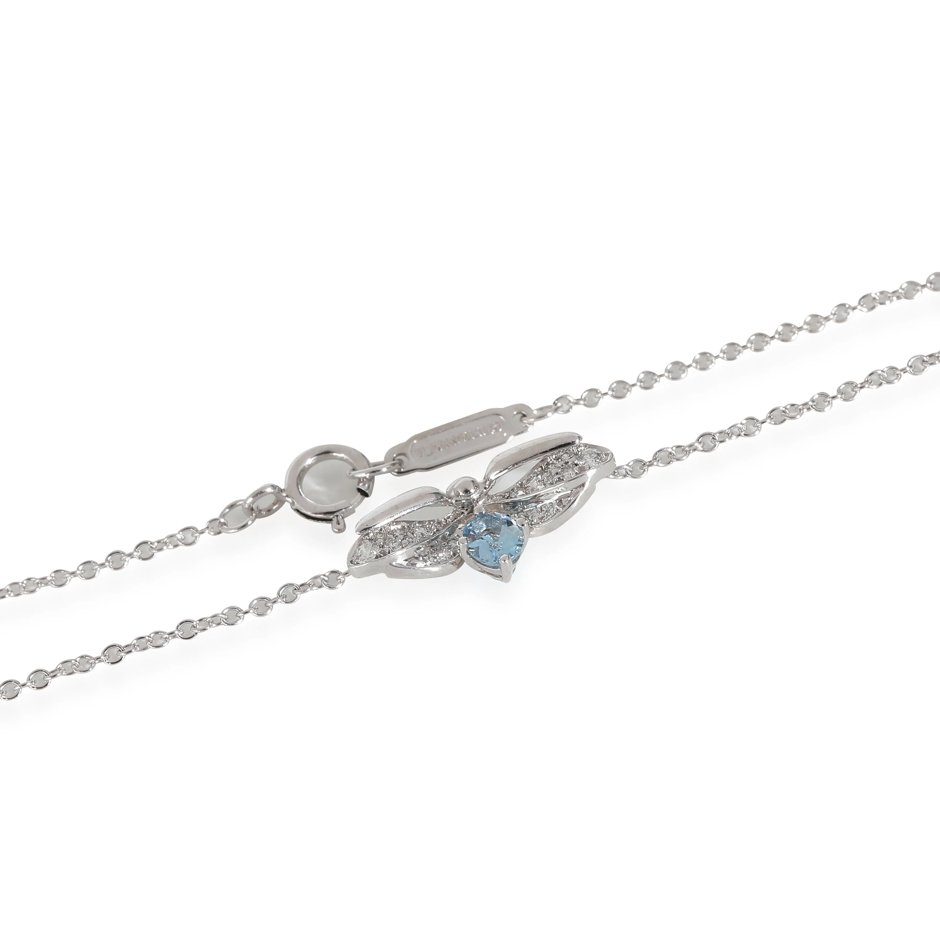 Paper Flowers Aquamarine Pendant in Platinum 0.26 CTW - Image 3