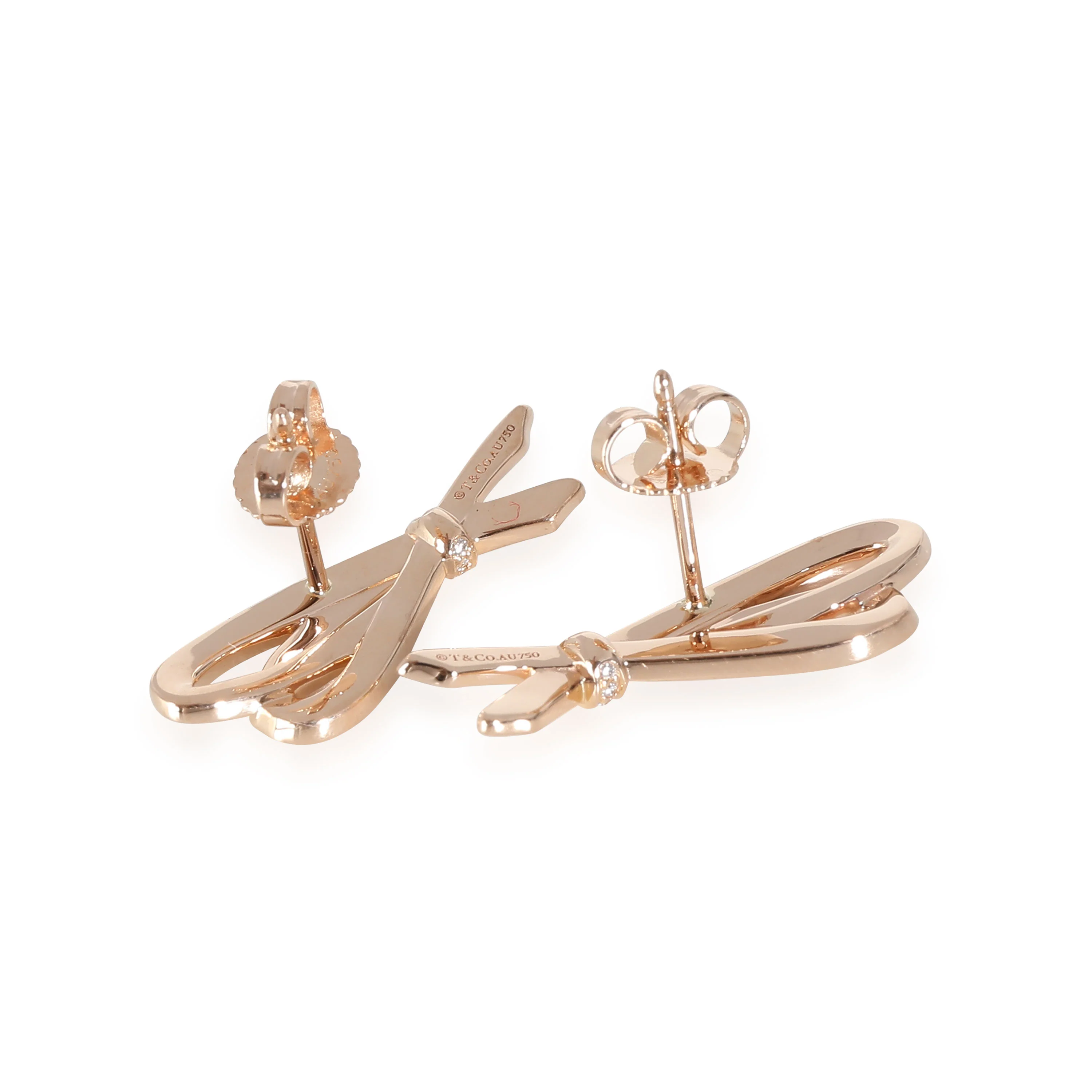 Diamond Bow Earrings in 18k Rose Gold 0.5 CTW - Image 2