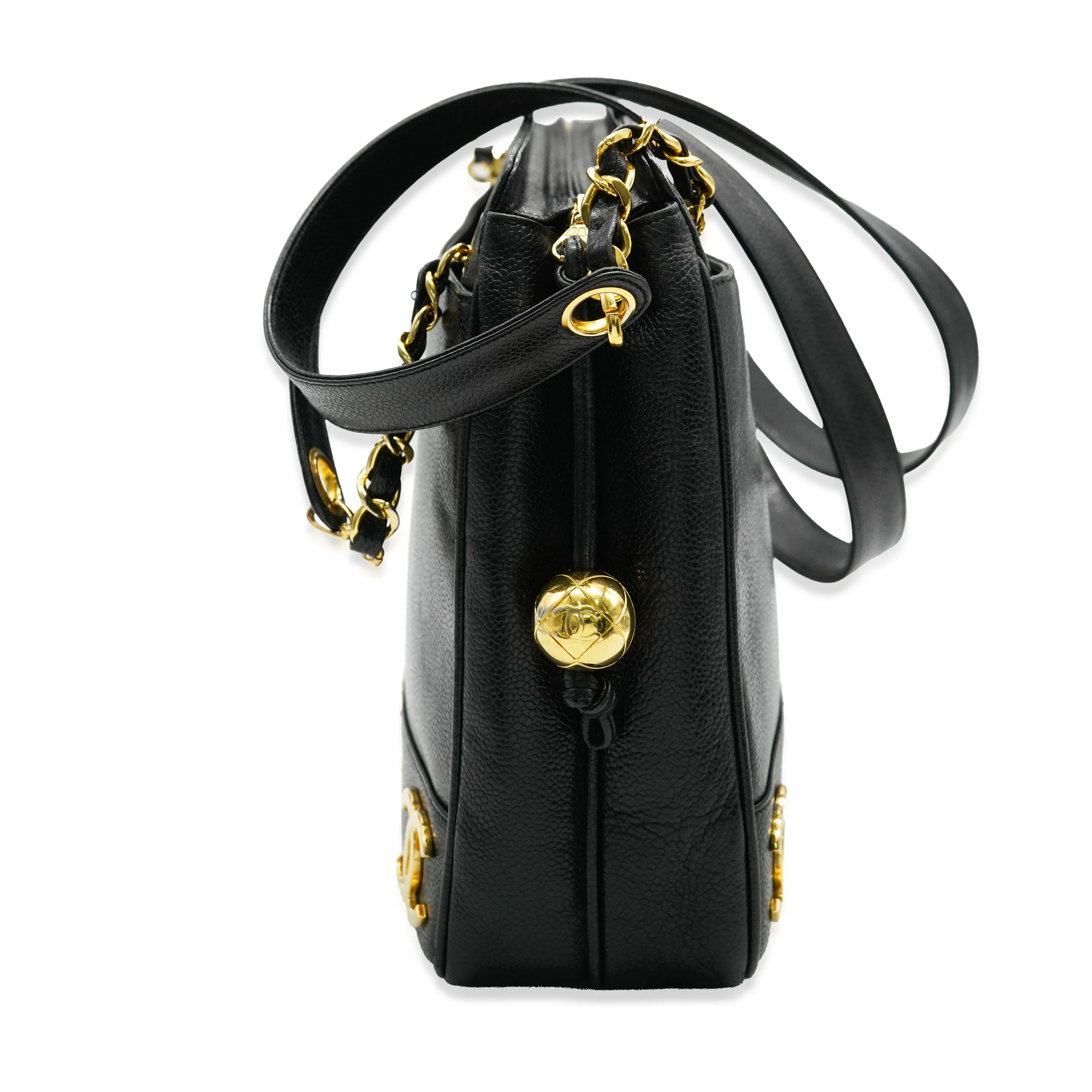 Black Caviar Triple CC Chain Tote - Image 2