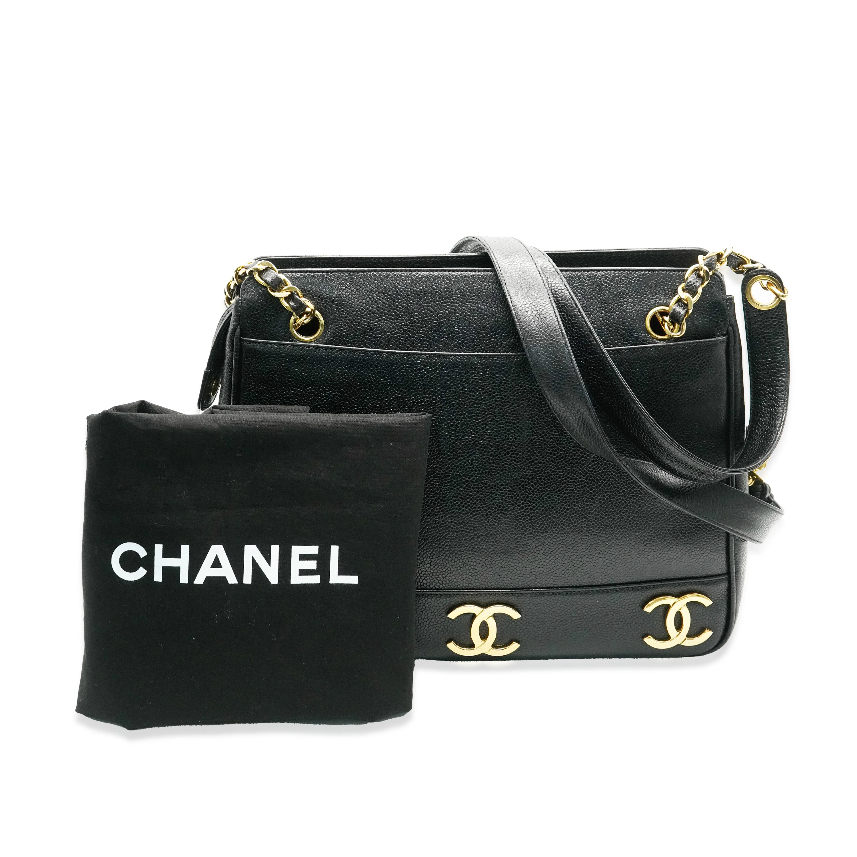 Black Caviar Triple CC Chain Tote - Image 9