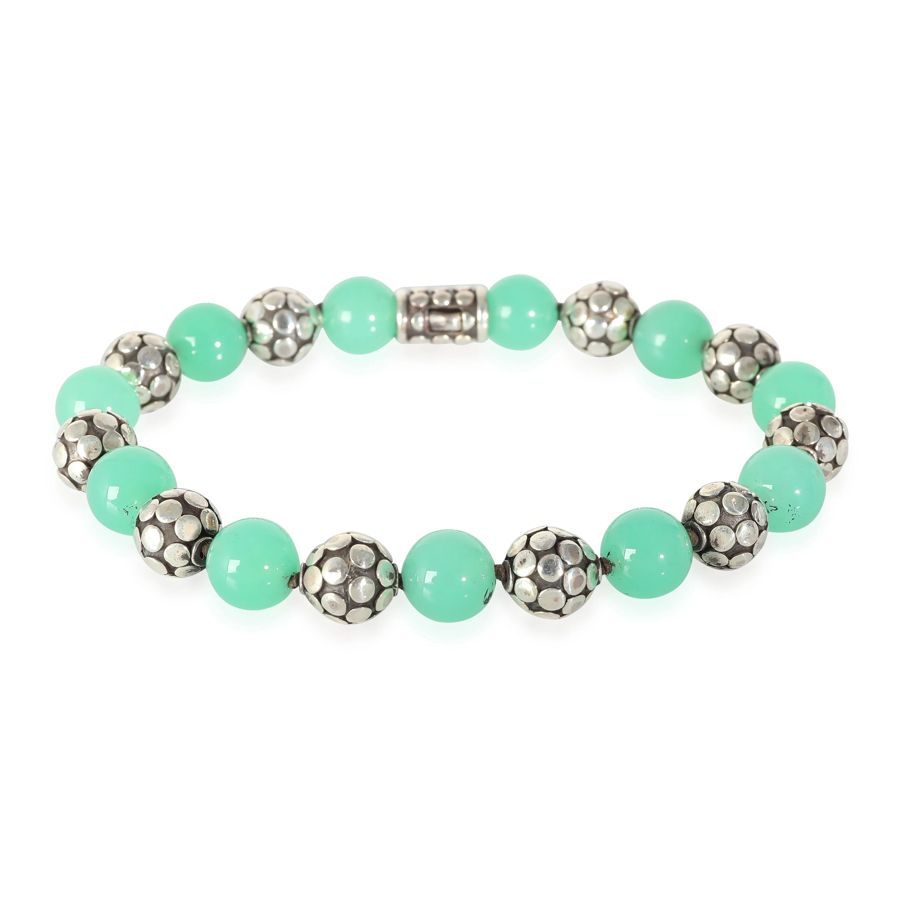 Dot Collection Chrysoprase Bracelet in Sterling Silver