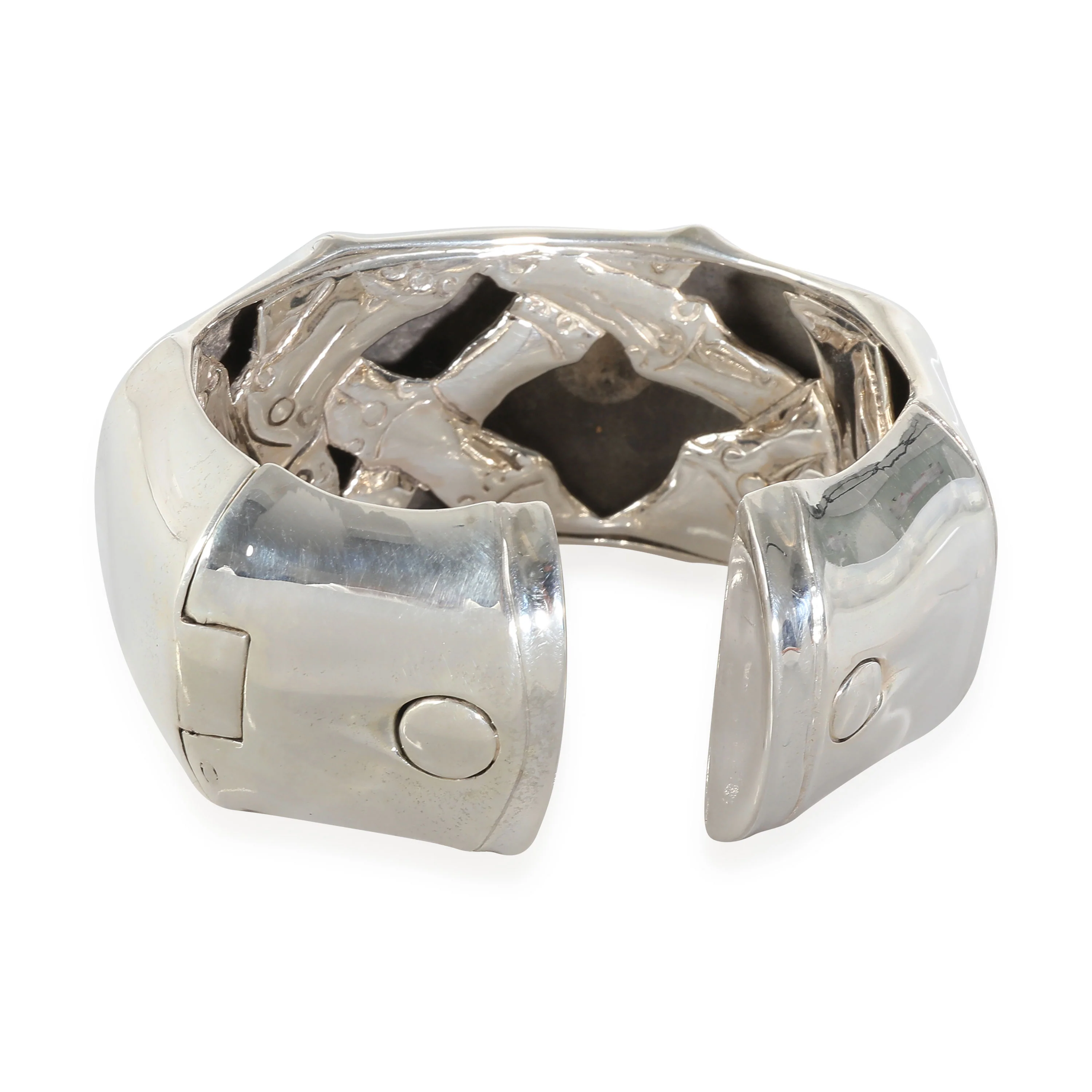 Wide Bamboo Kick Bracelet in  Sterling Silver - Image 4