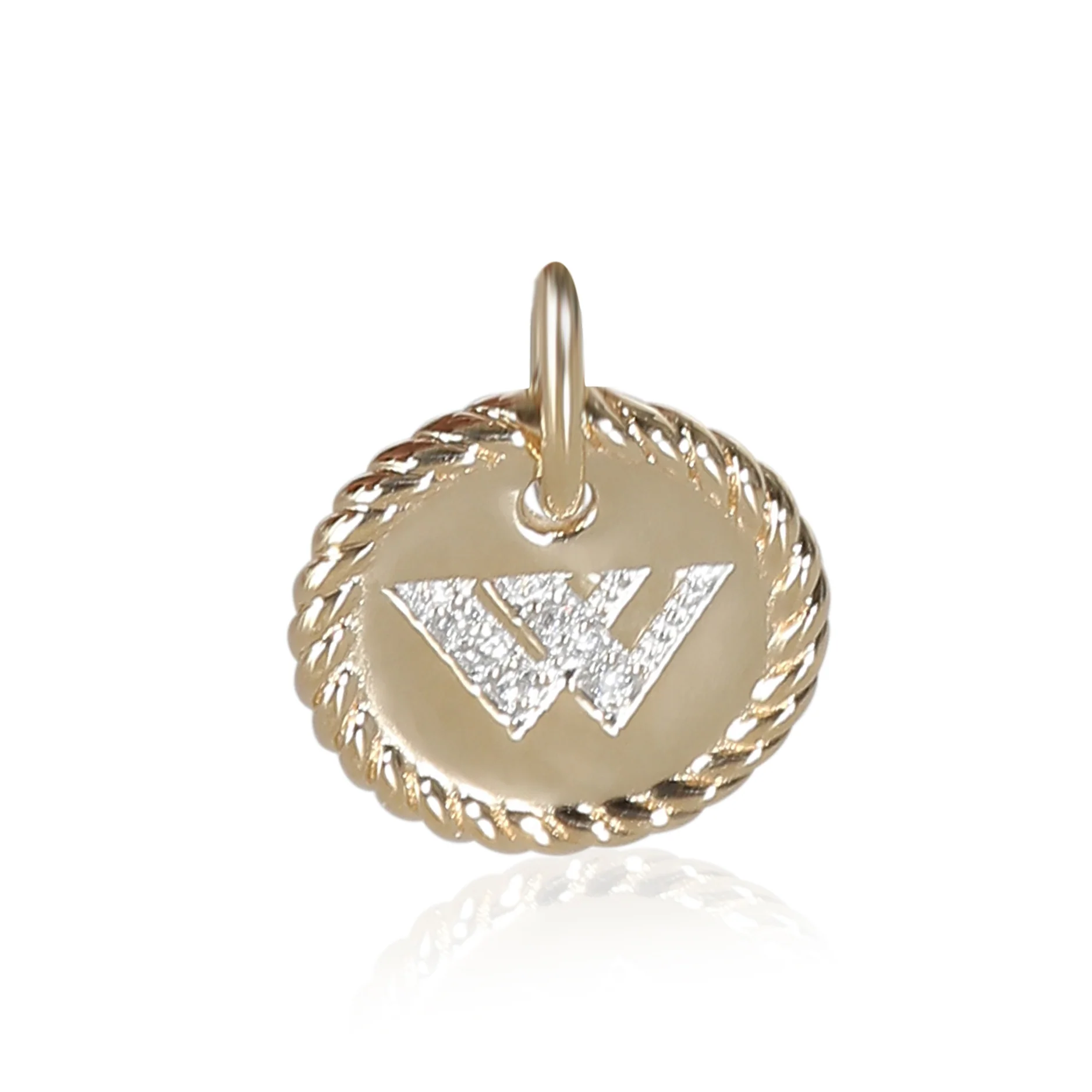 Cable Collectible Fashion Pendant in 18k Yellow Gold 0.01 CTW
