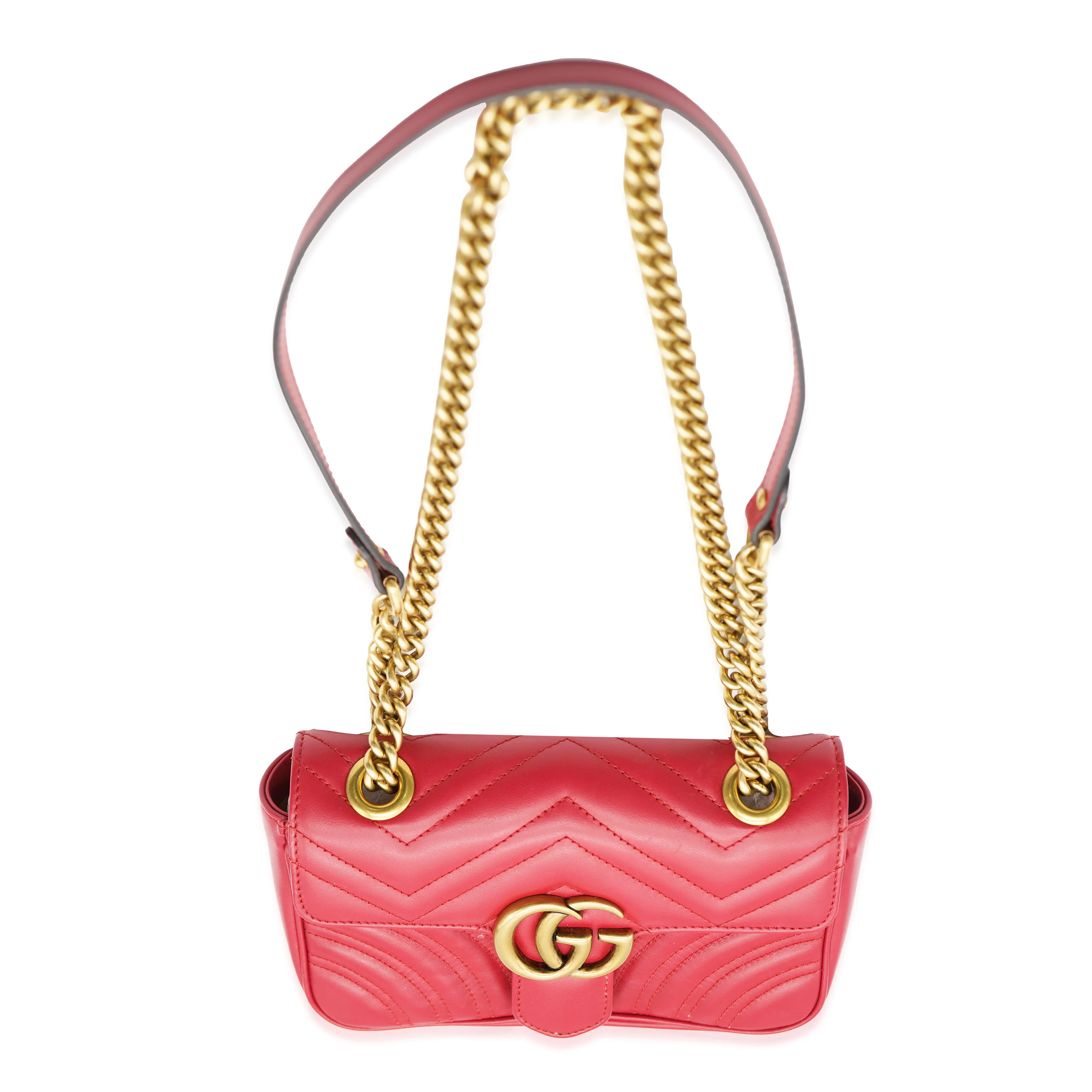 Red Leather Small GG Marmont Flap - Image 6