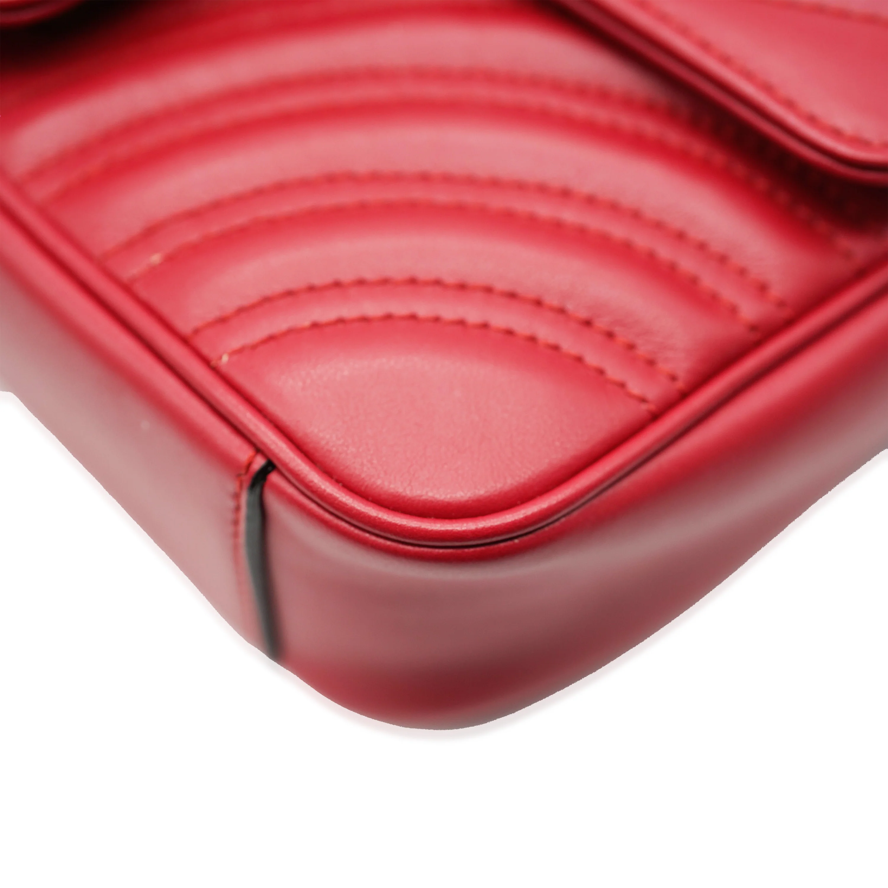 Red Leather Small GG Marmont Flap - Image 8