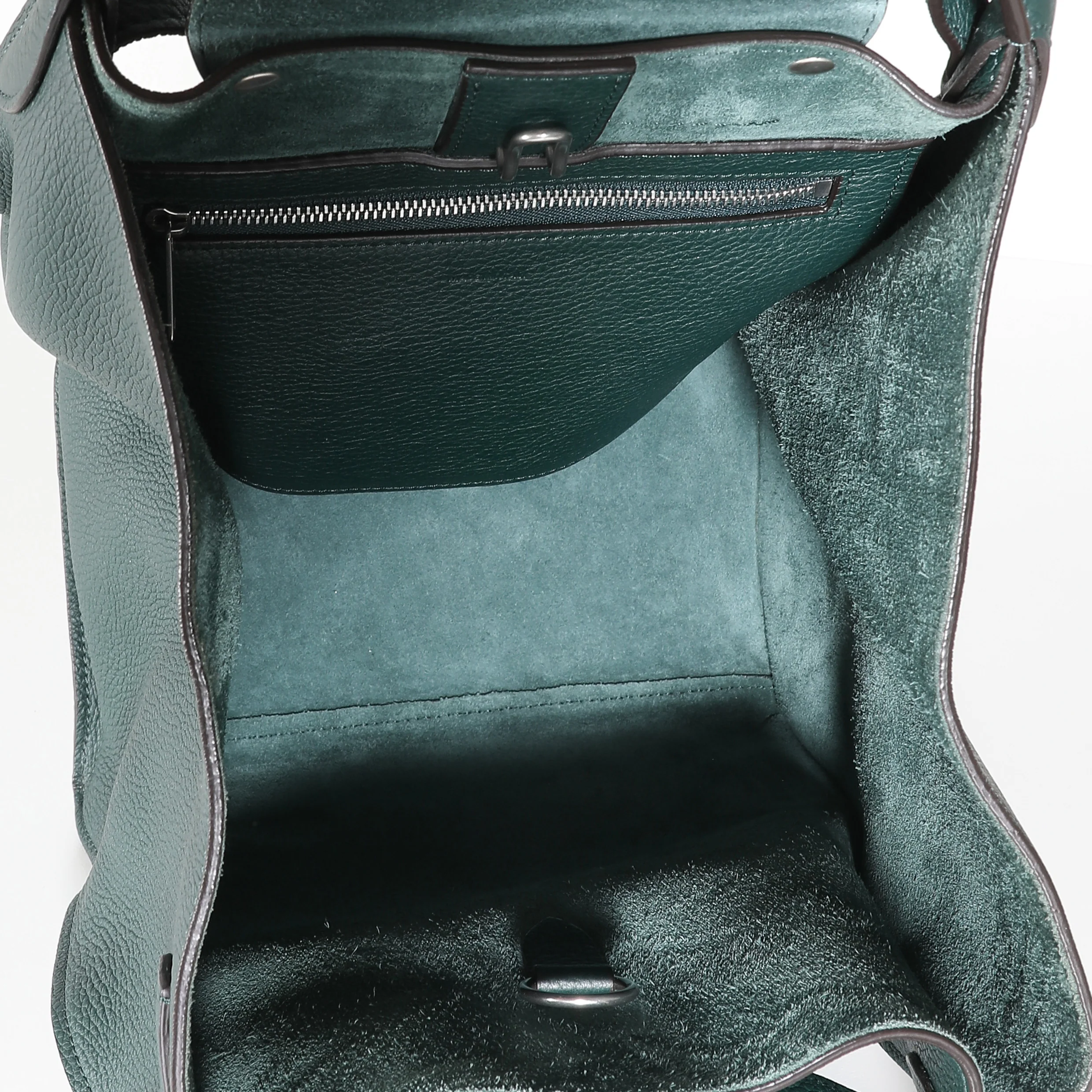 Green Supple Grained Calfskin Small Big Bag - Image 10