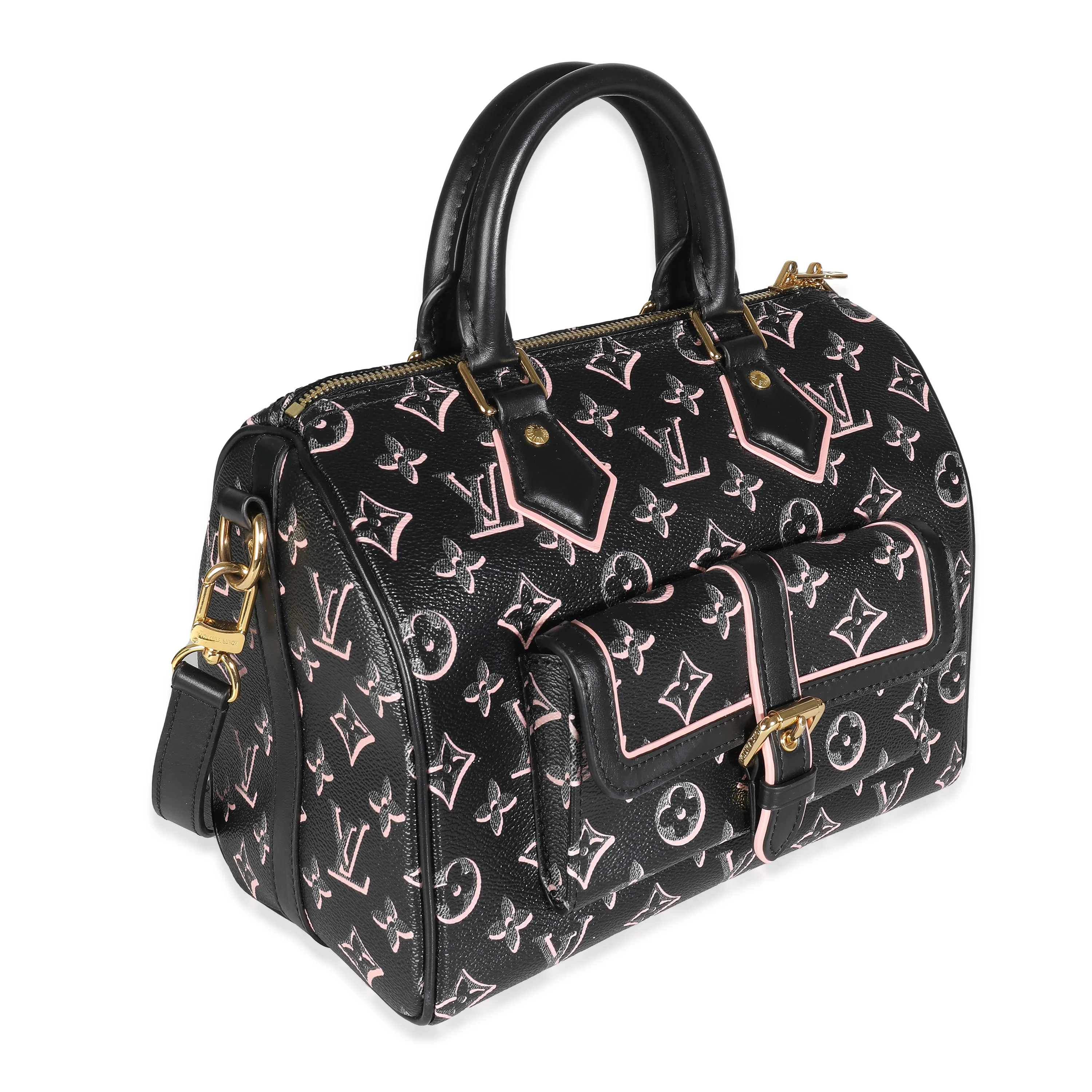 Black Pink Monogram Canvas Fall For You Speedy Bandouliere 25 - Image 3