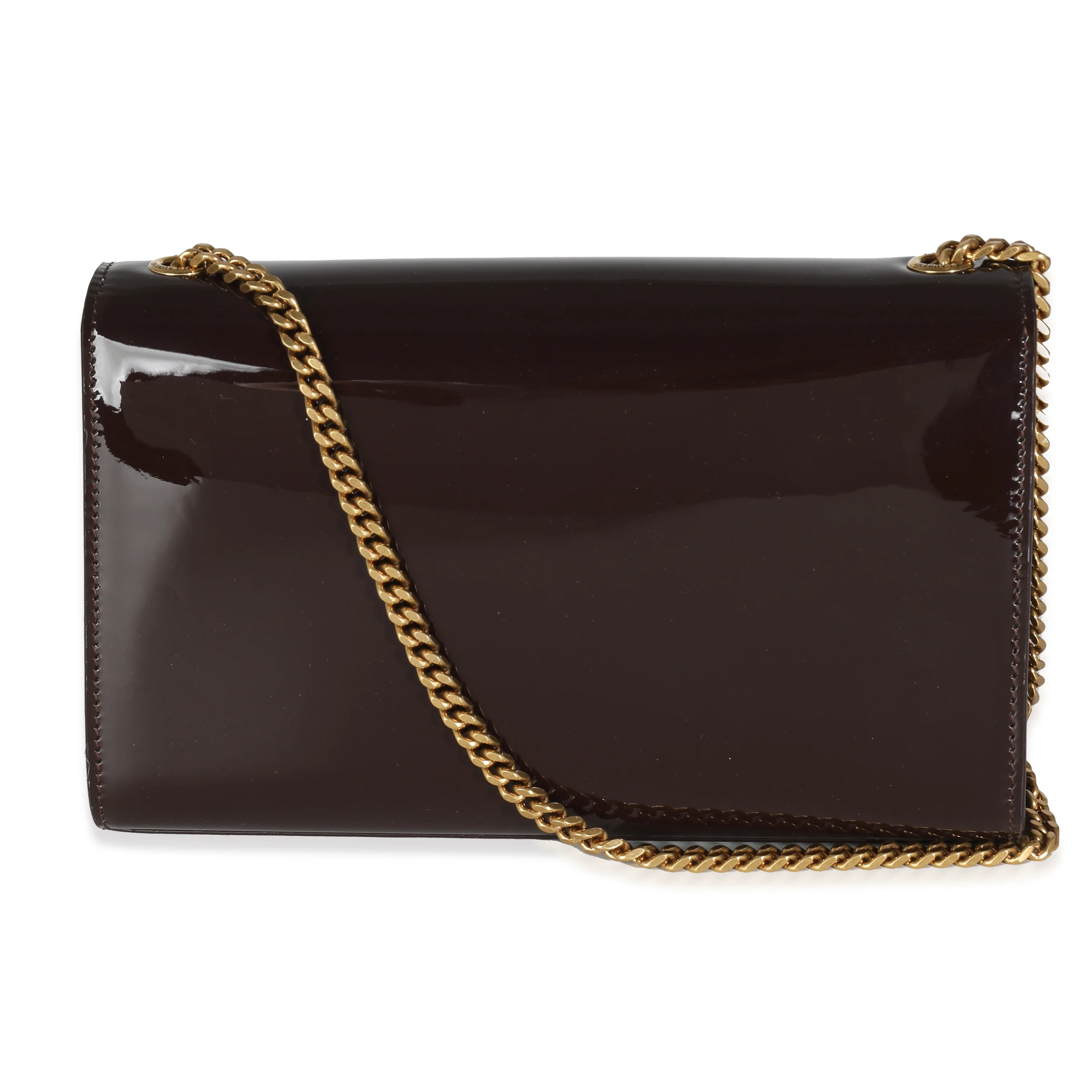 Spicy Chocolate Patent Medium Kate Chain Bag - Image 5
