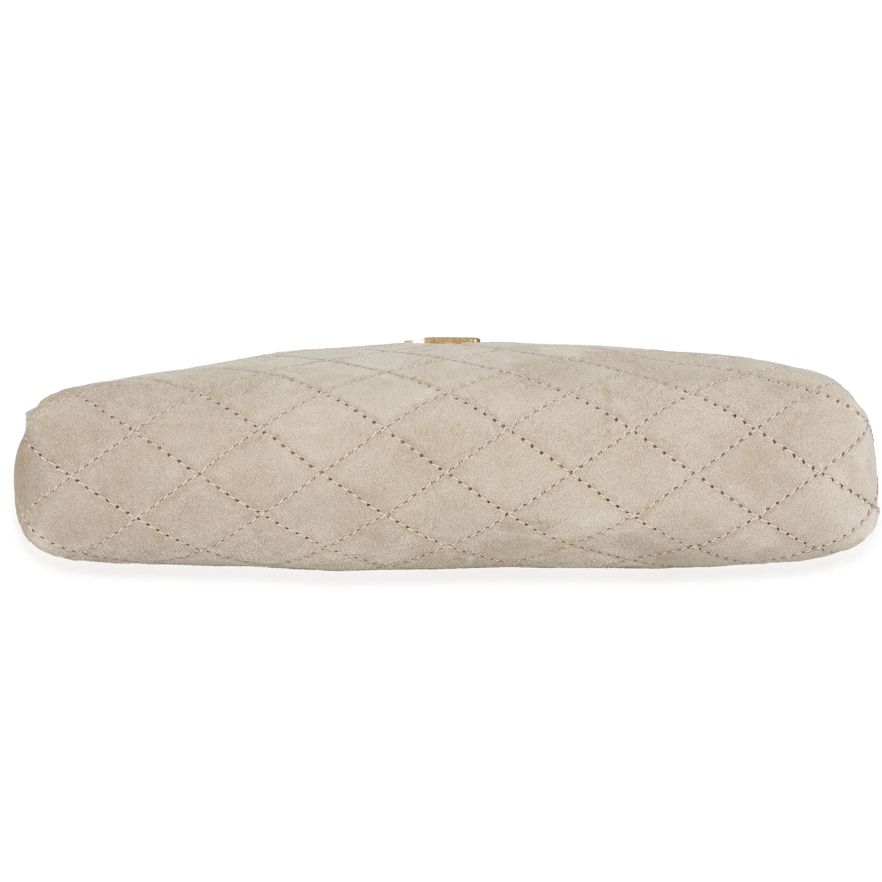 Matt Gold Quilted Suede Gaby Zipped Pouch - Image 7