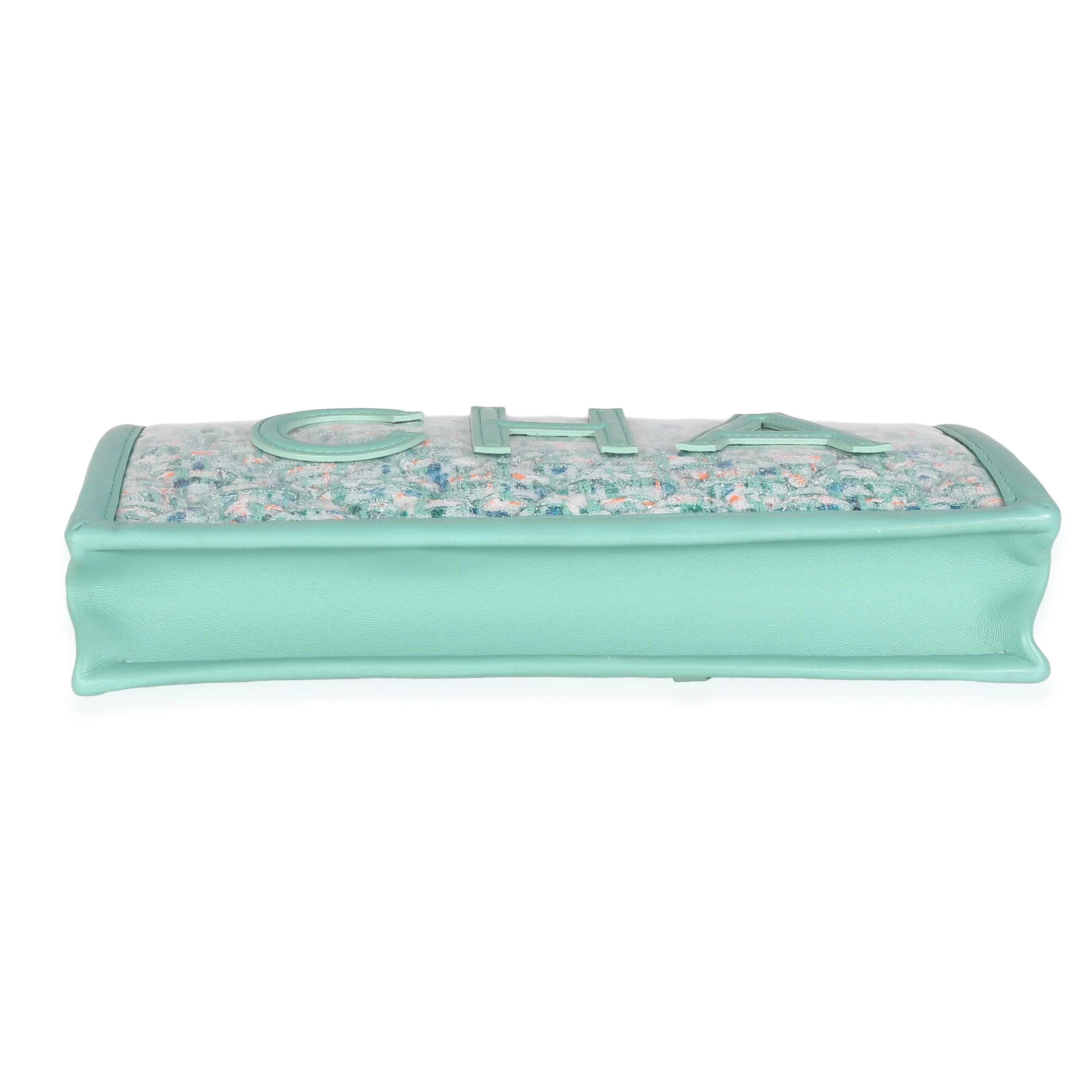 Green Tweed PVC Lambskin Chanel Logo Wristlet Pouch - Image 7