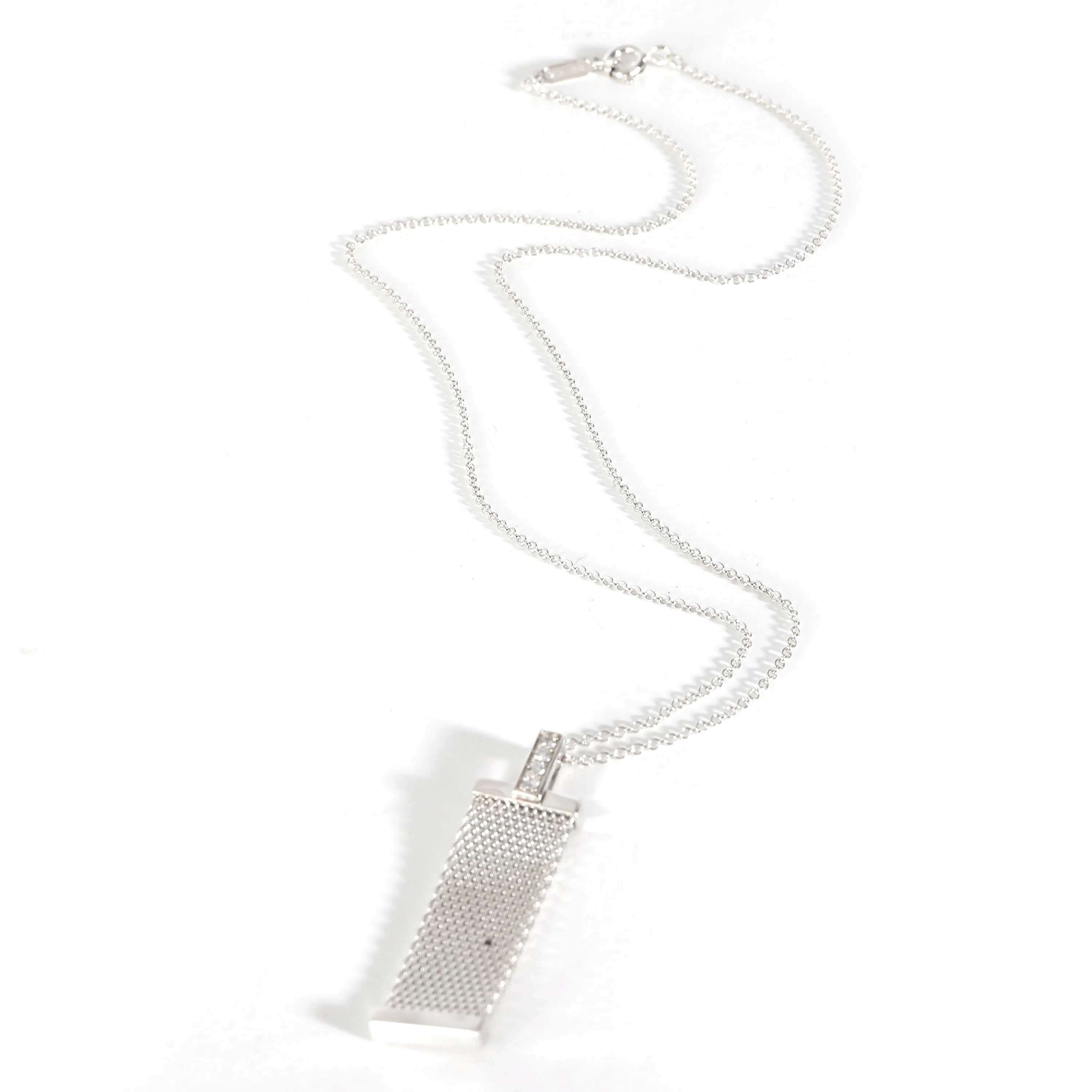 Somerset Mesh Pendant in Sterling Silver 0.04 CTW - Image 2
