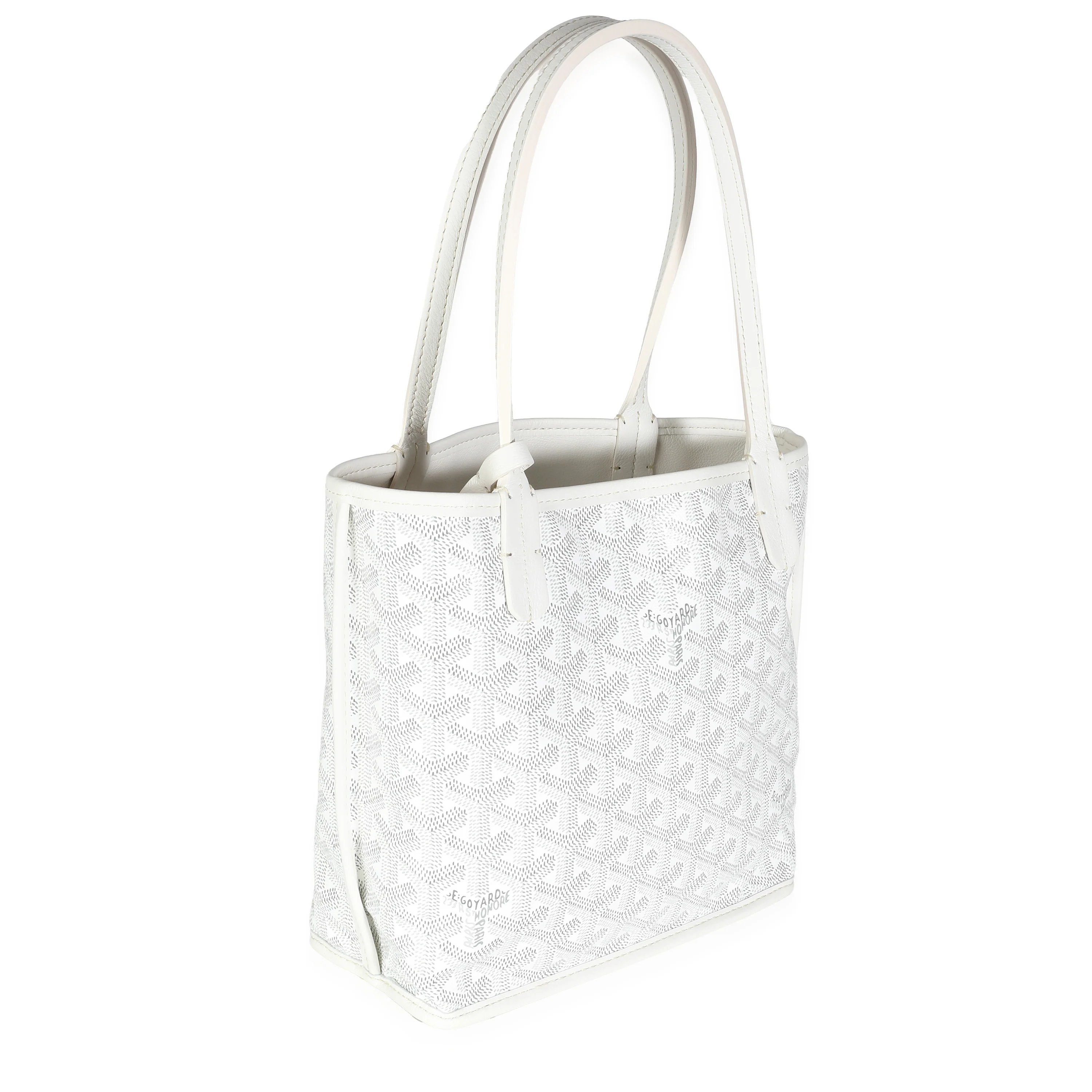 White Goyardine Canvas Mini Anjou - Image 3