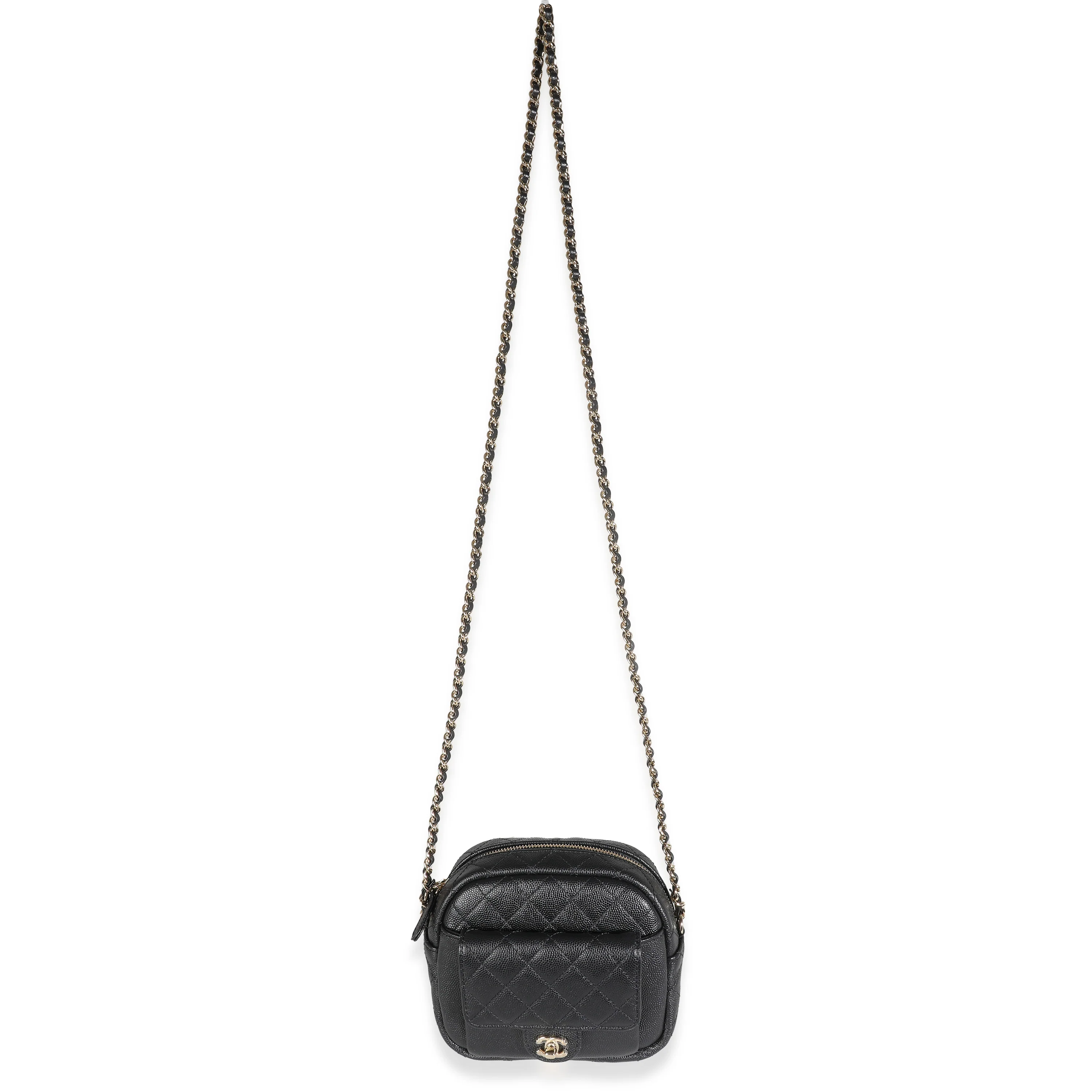 Black Quilted Caviar Day Camera Case - Image 8