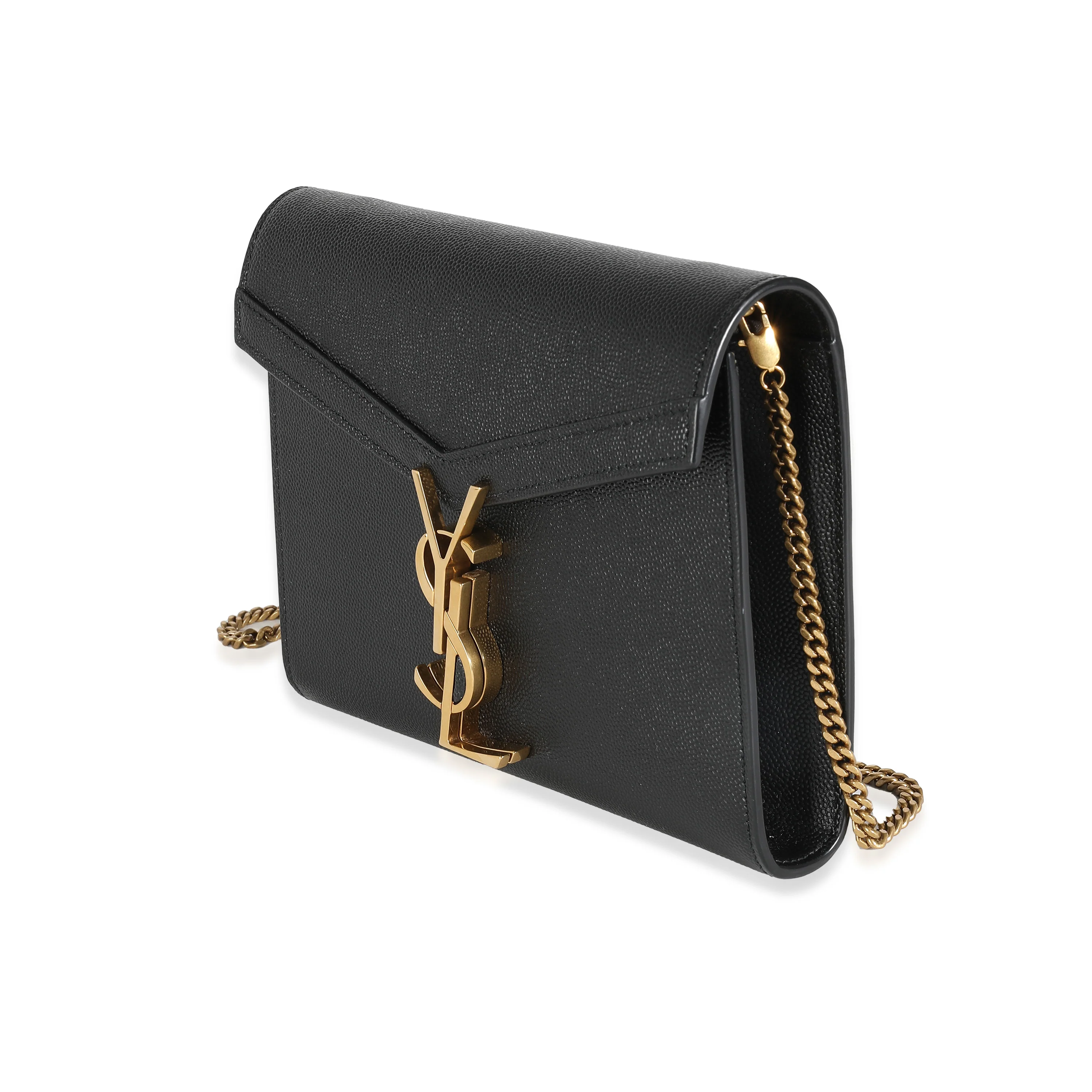 Black Grain De Poudre Monogram Cassandra Wallet On Chain - Image 2