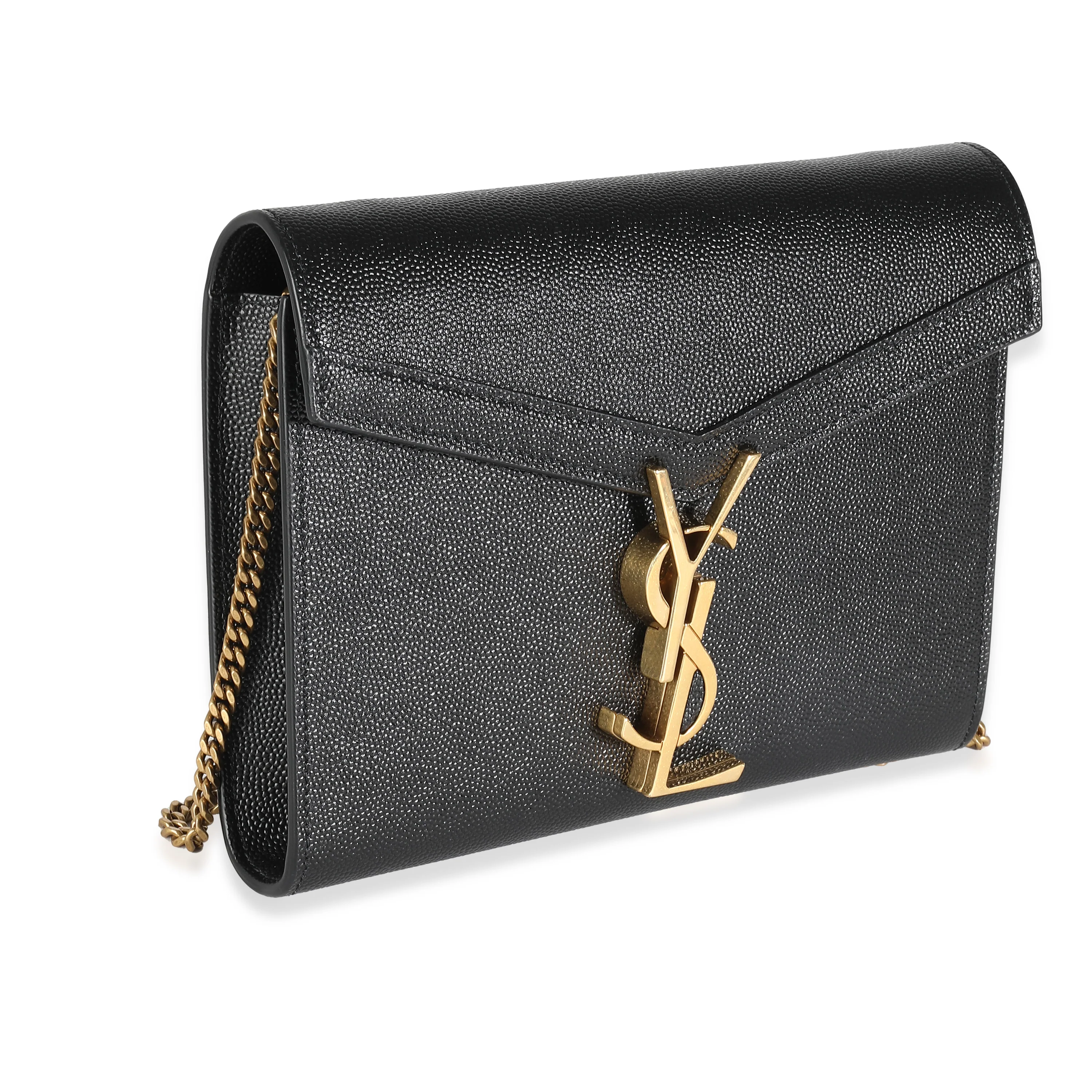 Black Grain De Poudre Monogram Cassandra Wallet On Chain - Image 3