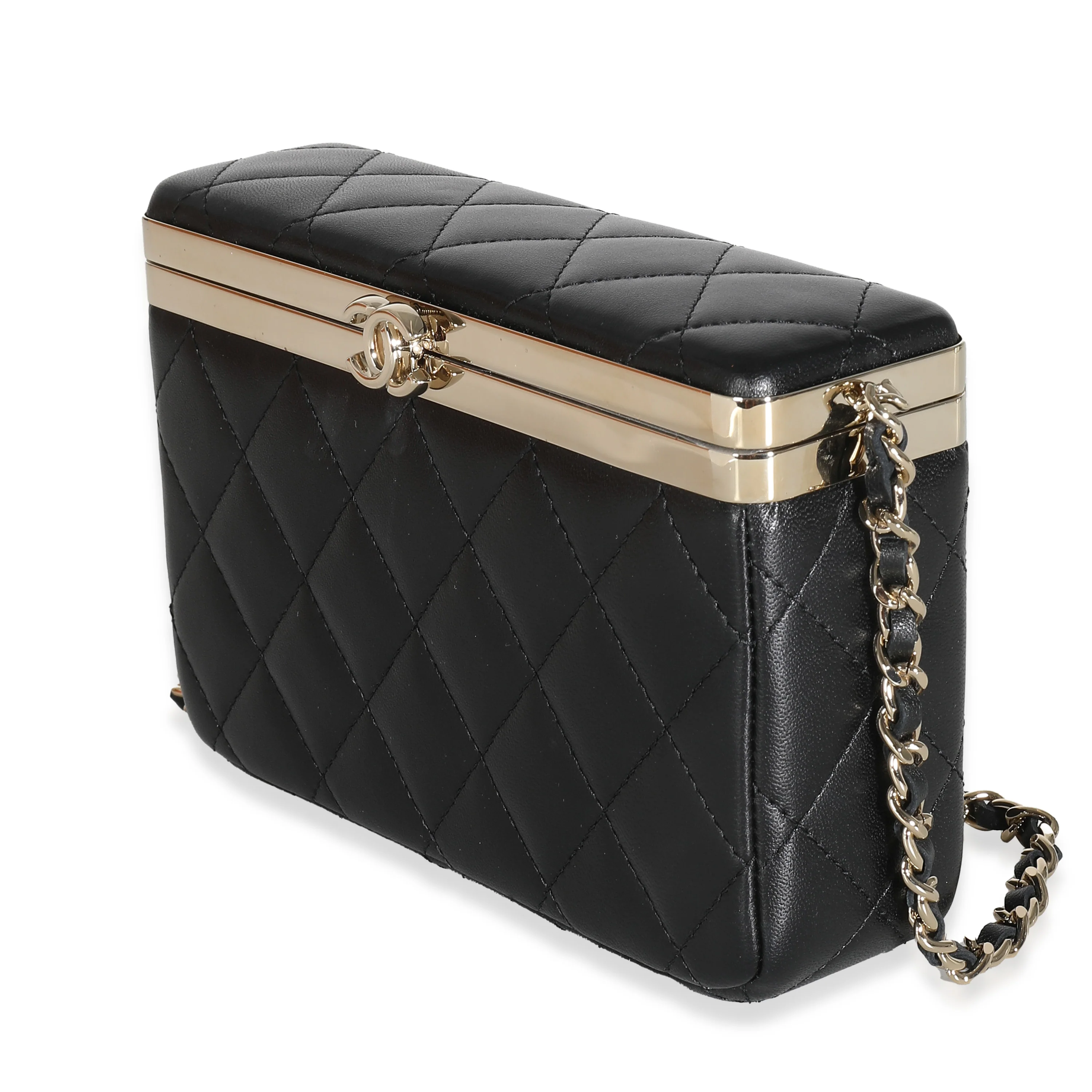 23S Black Quilted Lambskin Vanity Case With Chain - Image 2