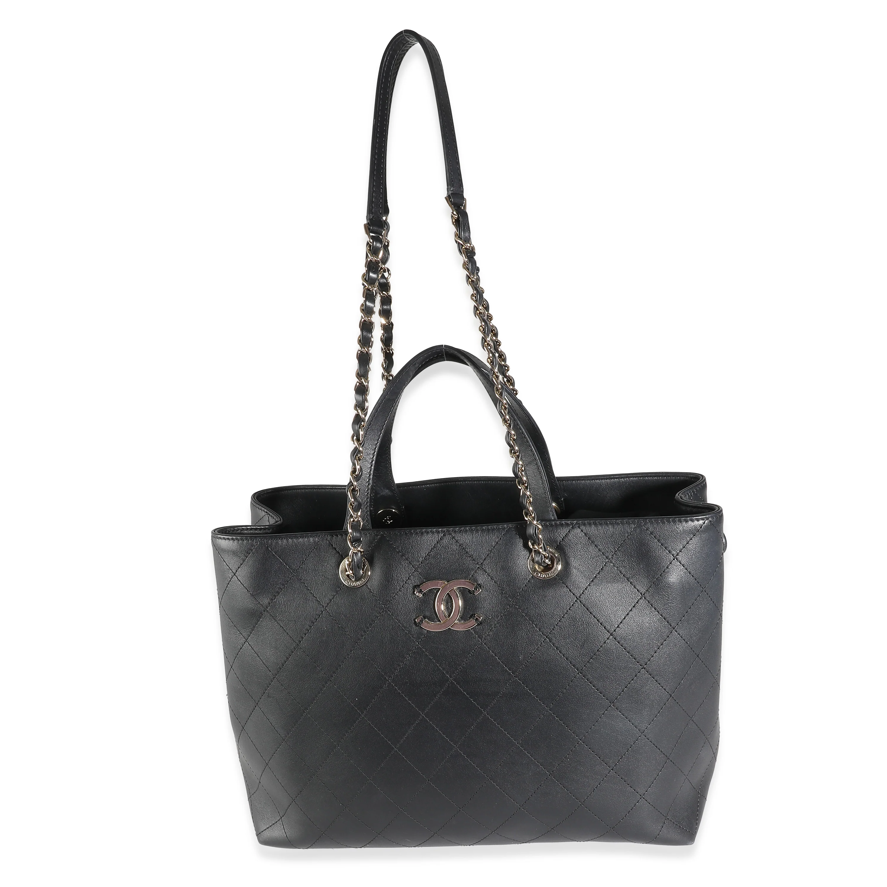 Black Quilted Calfskin Large Serial Shopper Tote - Image 8