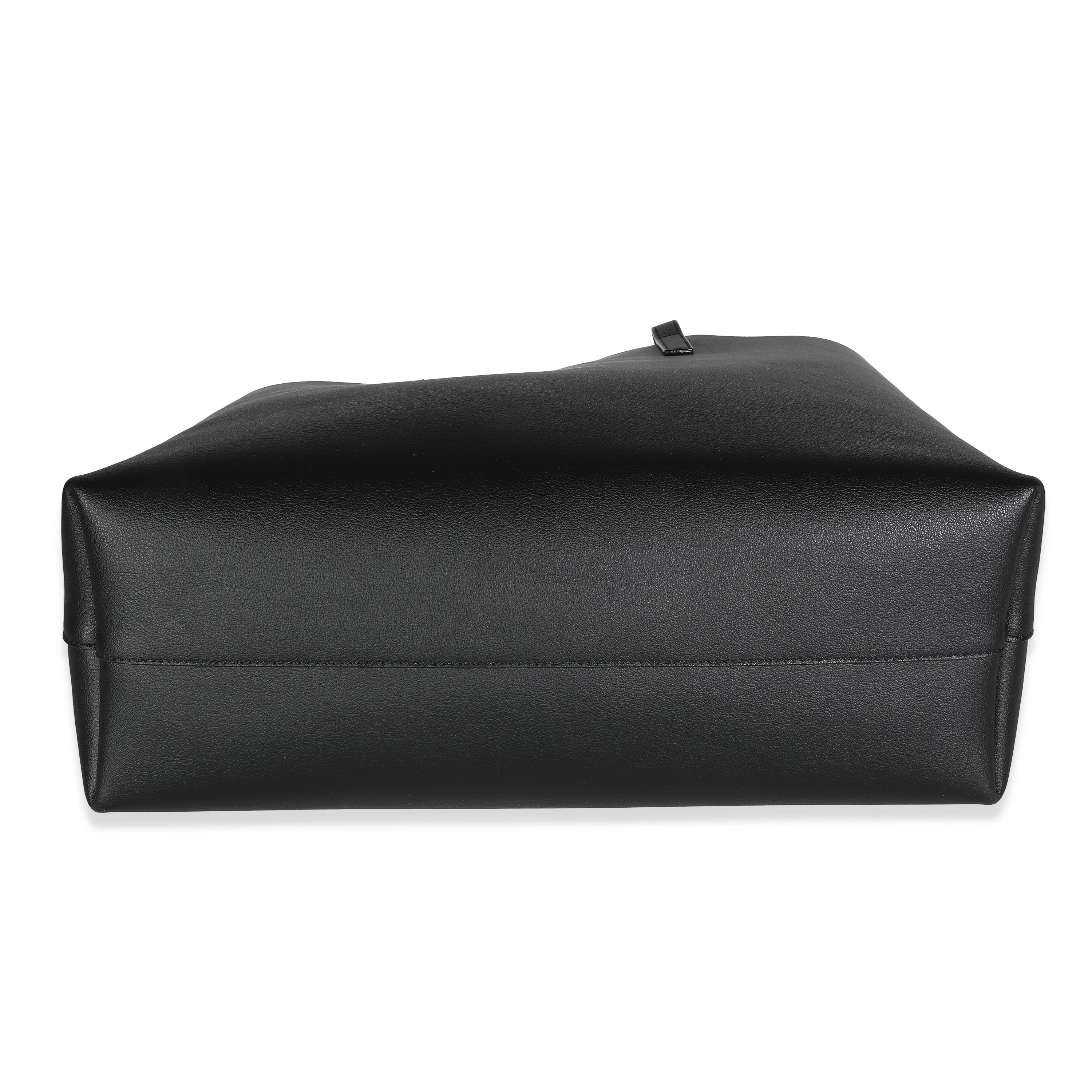 Black Calfskin East West Shopping Tote - Image 5