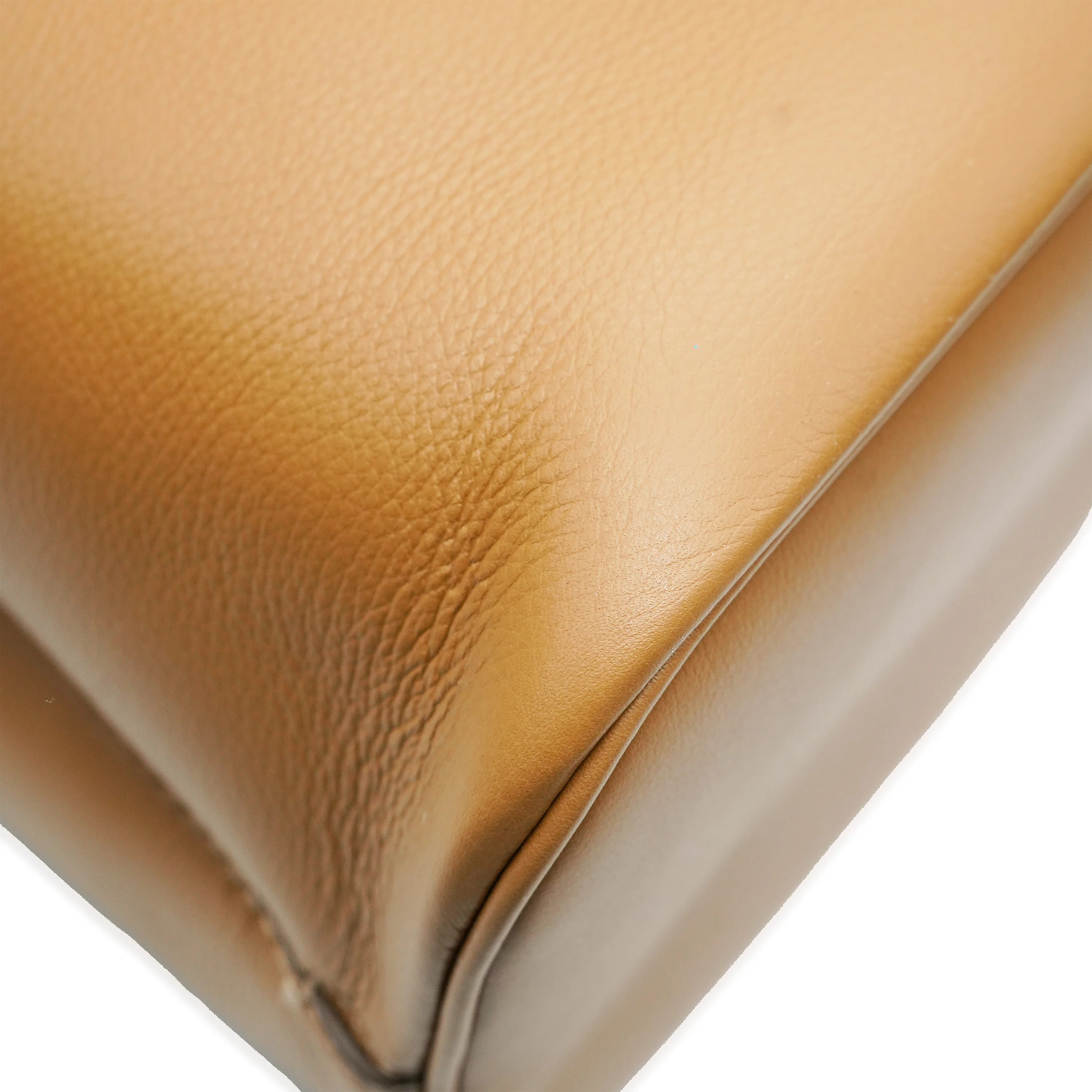 Caramel Leather Large Buckle Tote - Image 7
