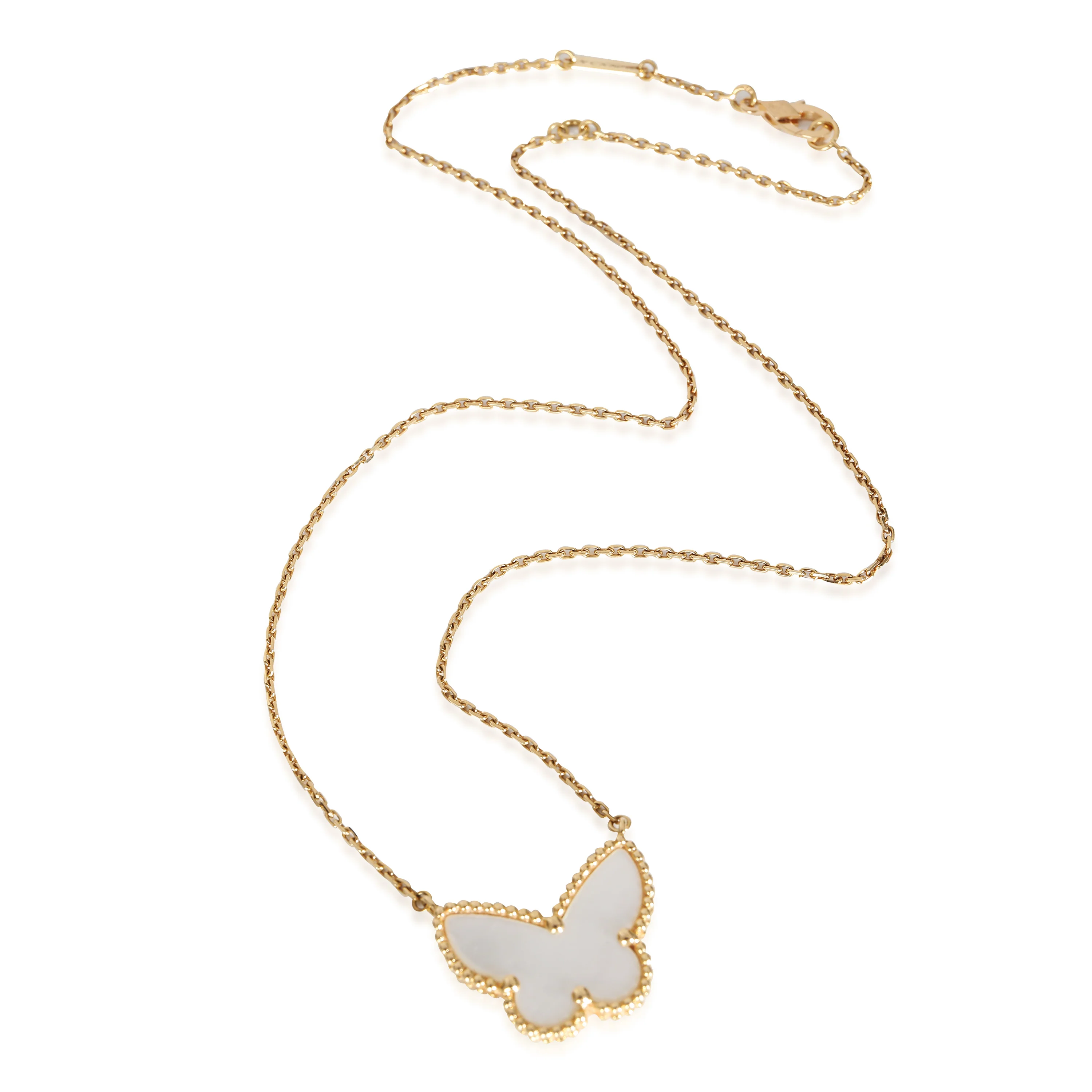 Lucky Alhambra Butterfly Mother Of Pearl Necklace in 18K Gold - Image 2