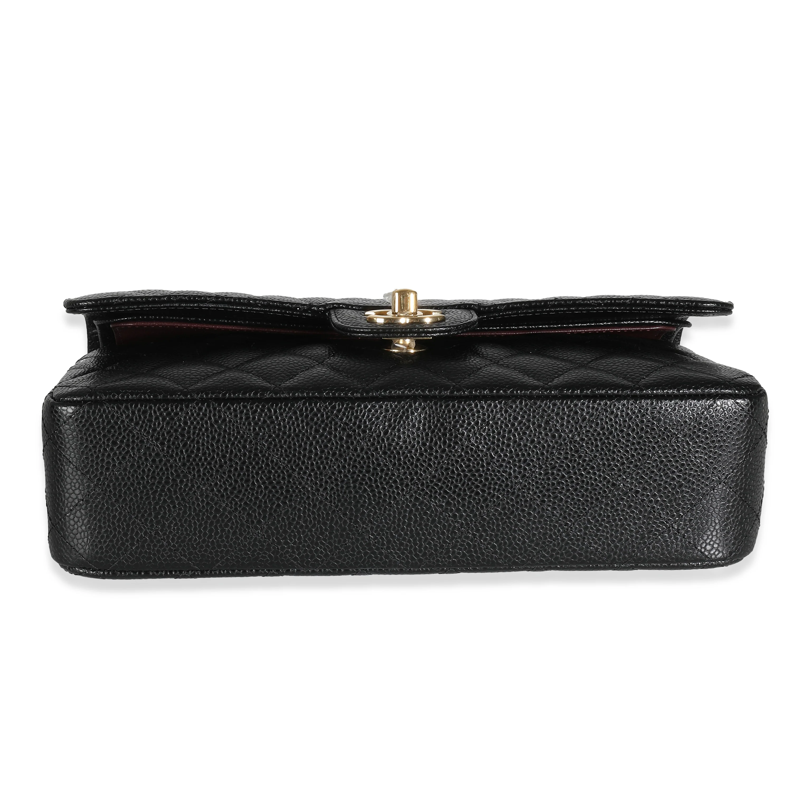 Black Quilted Caviar Medium Classic Double Flap Handbag - Image 7