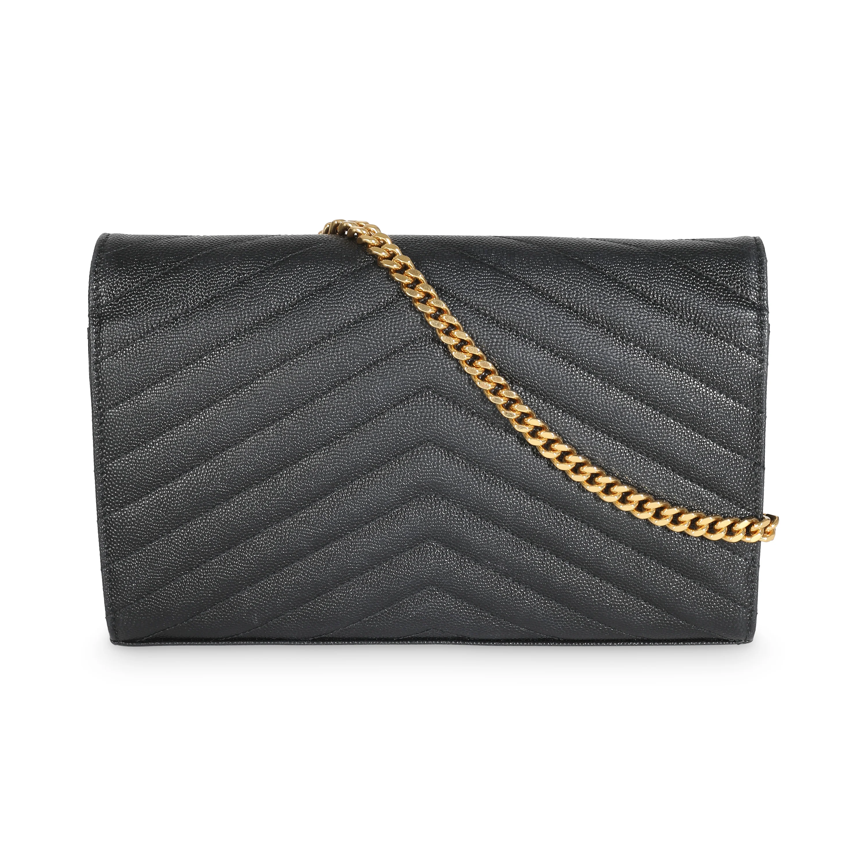 Black Grain De Poudre Cassandre Chain Wallet - Image 3