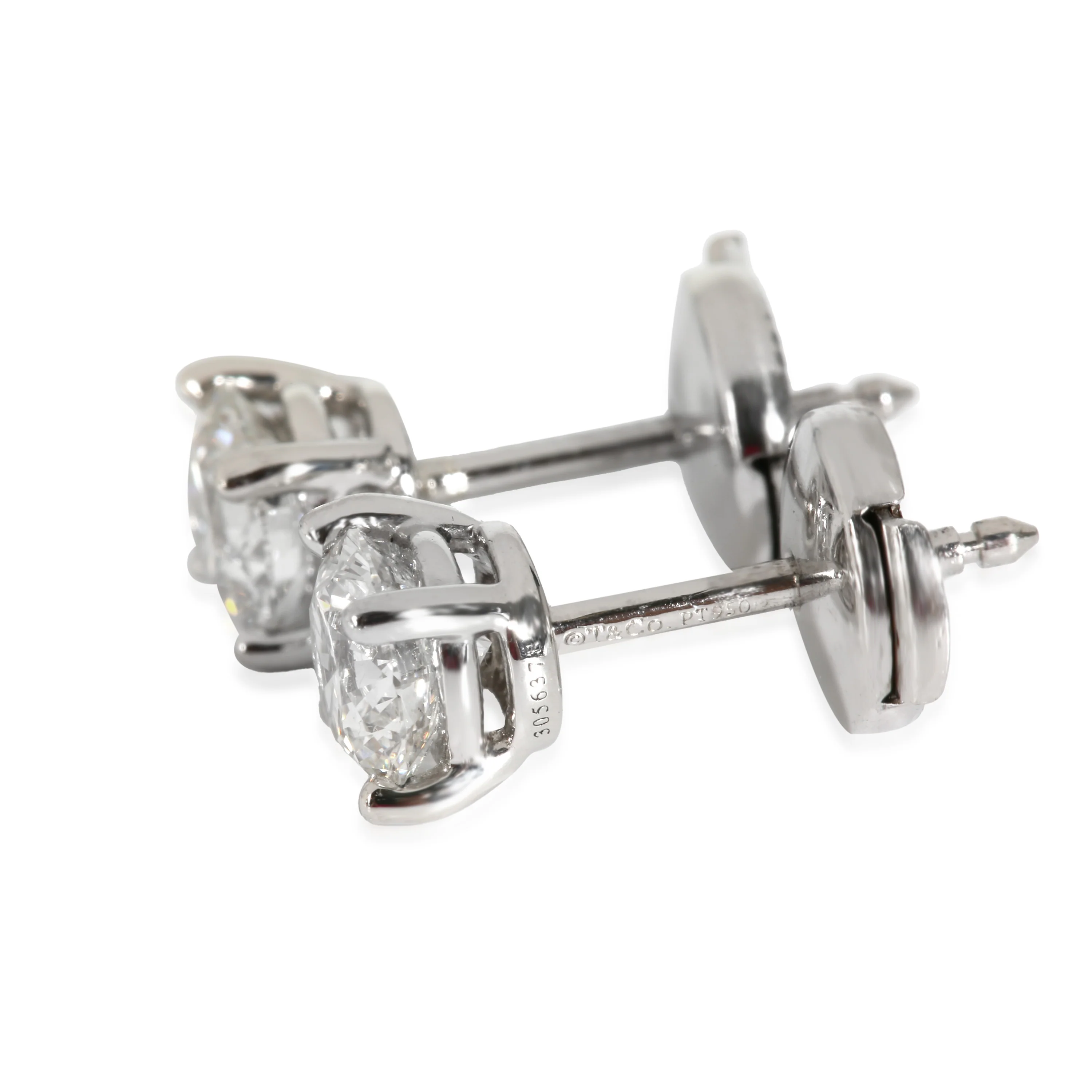 Diamond Diamond Stud Earring in Platinum G VS1 1.46 CTW - Image 2