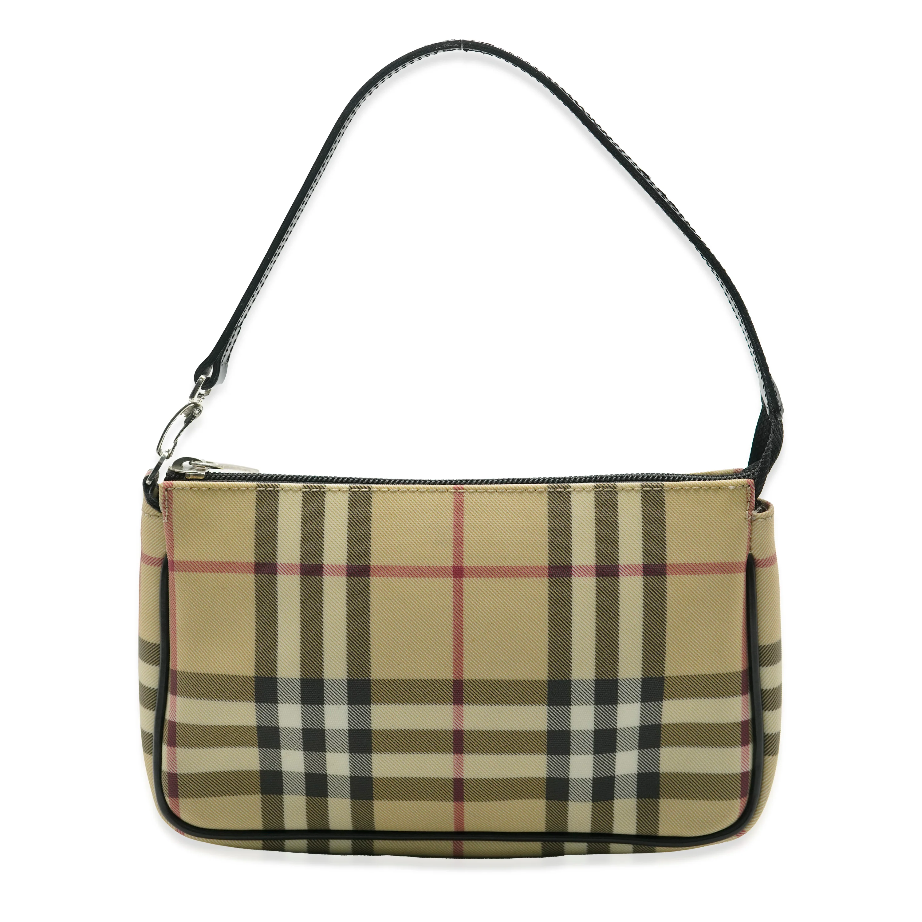 Beige House Check Canvas Pochette