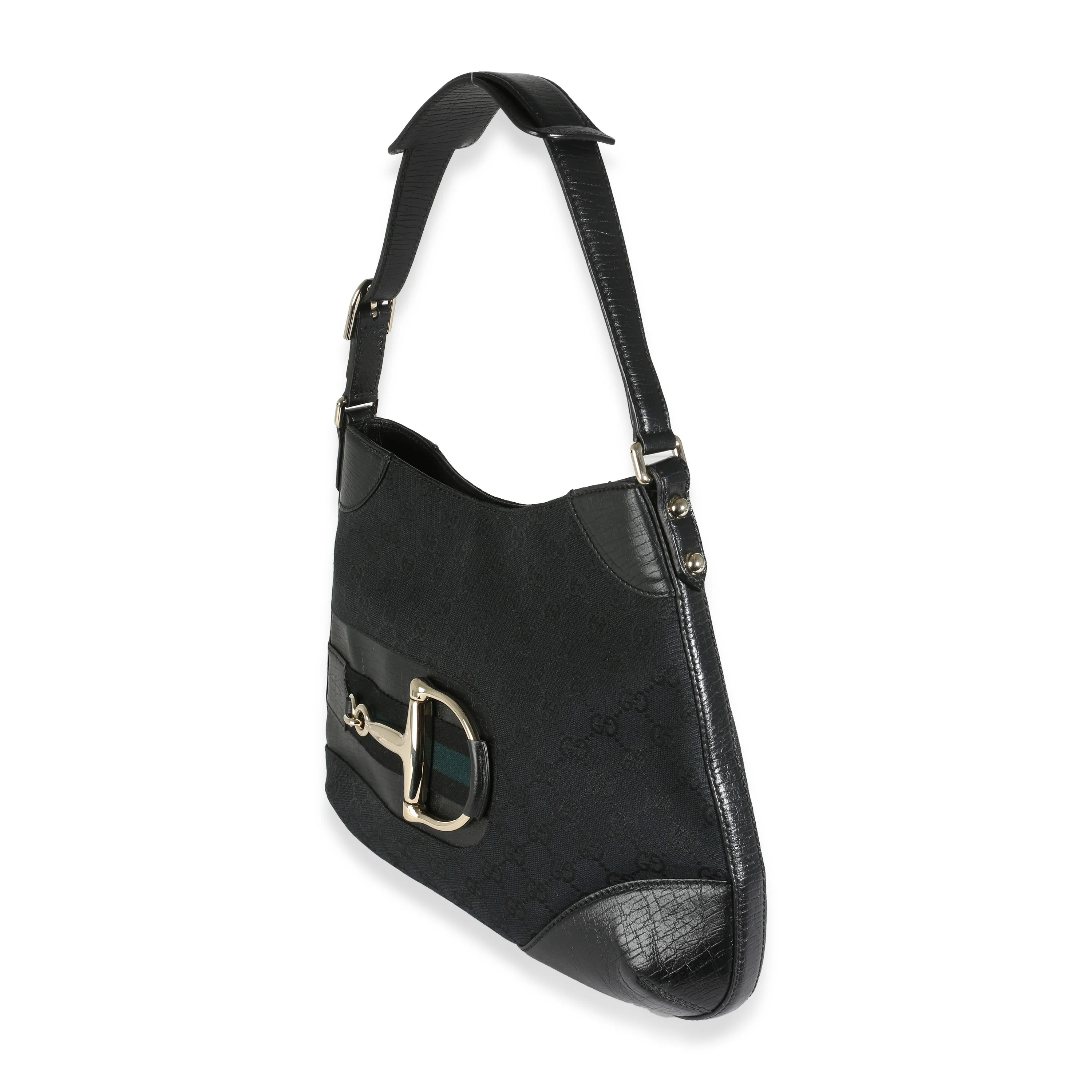 Black GG Canvas Web Hasler Hobo - Image 3
