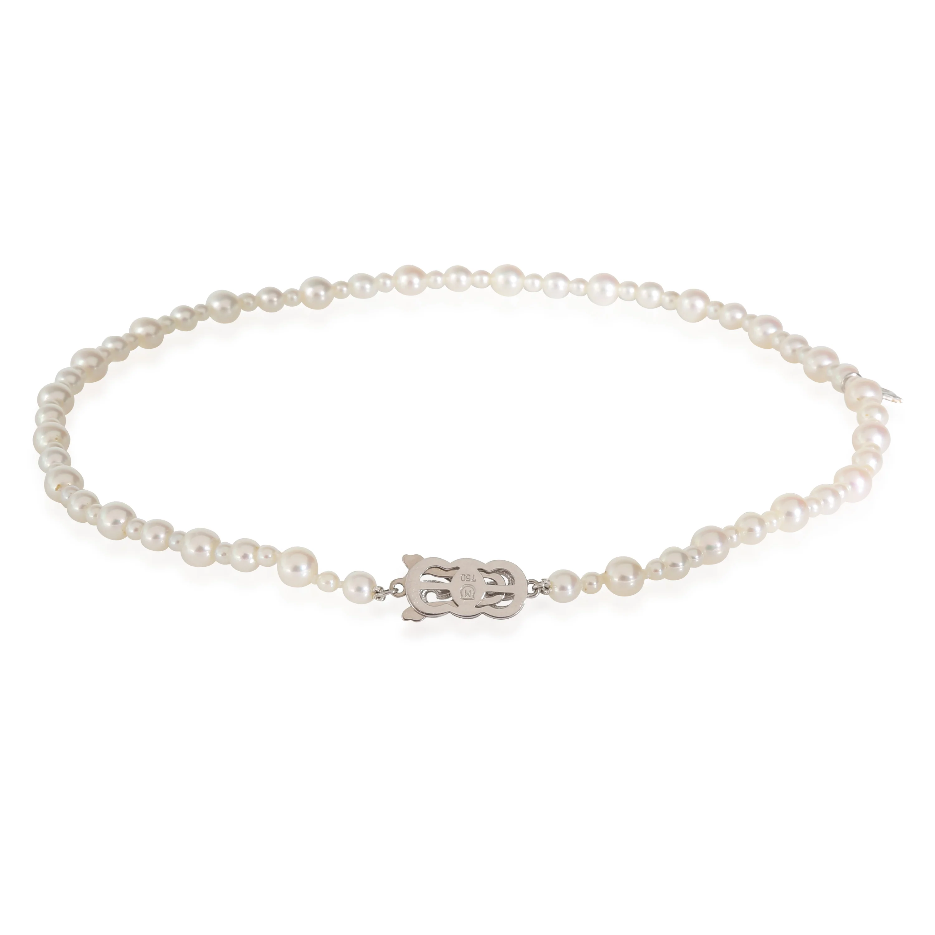 Akoya Pearl Necklace in 18K White Gold - Image 3