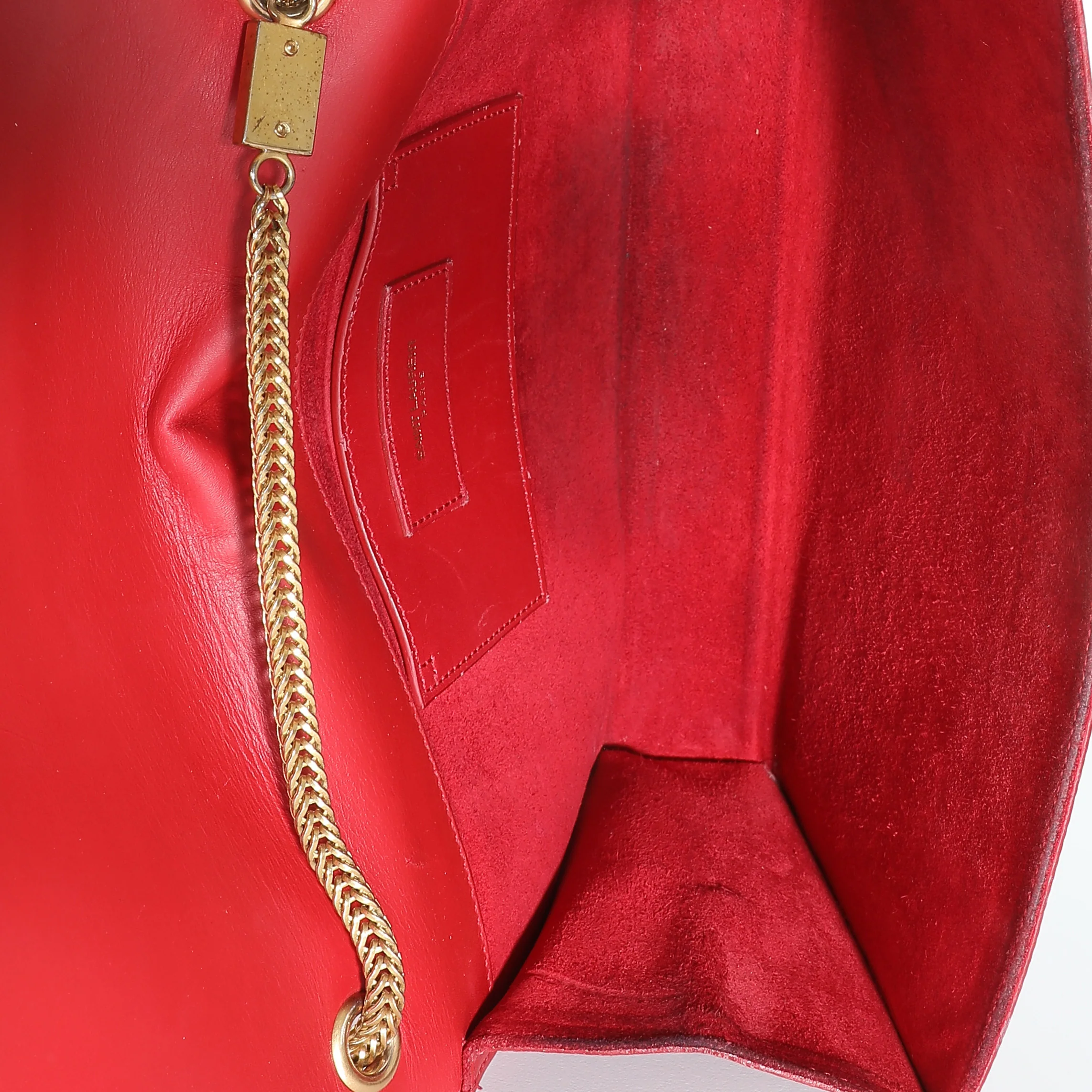 Red Smooth Calfskin Medium Classic Monogram Kate Tassel Satchel - Image 8