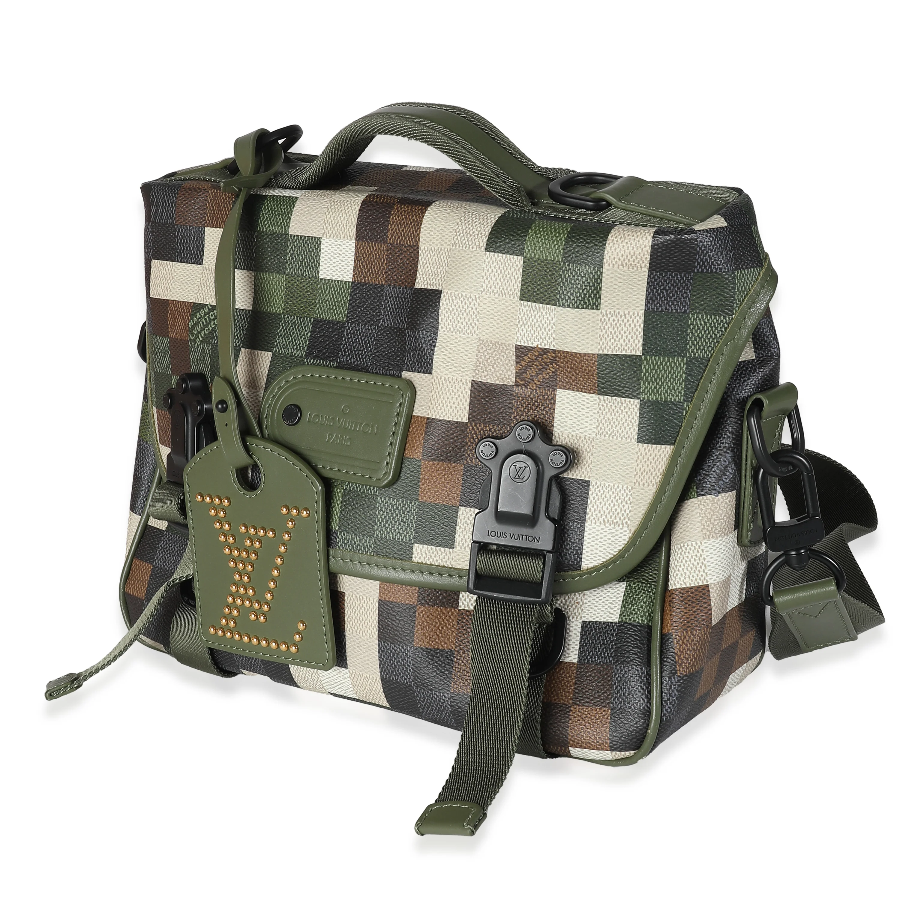 Green Damoflage Canvas LV Trail Messenger - Image 2