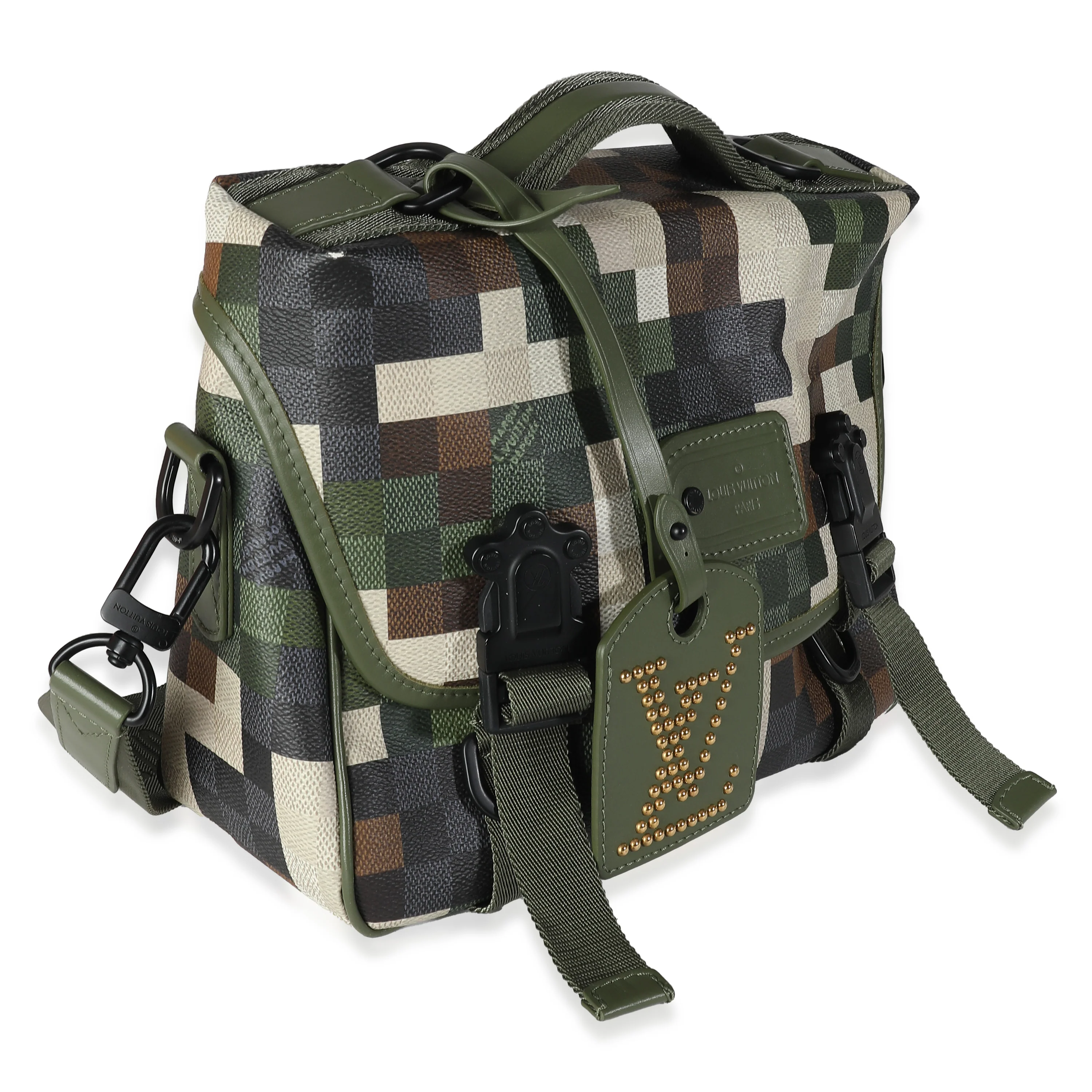 Green Damoflage Canvas LV Trail Messenger - Image 3