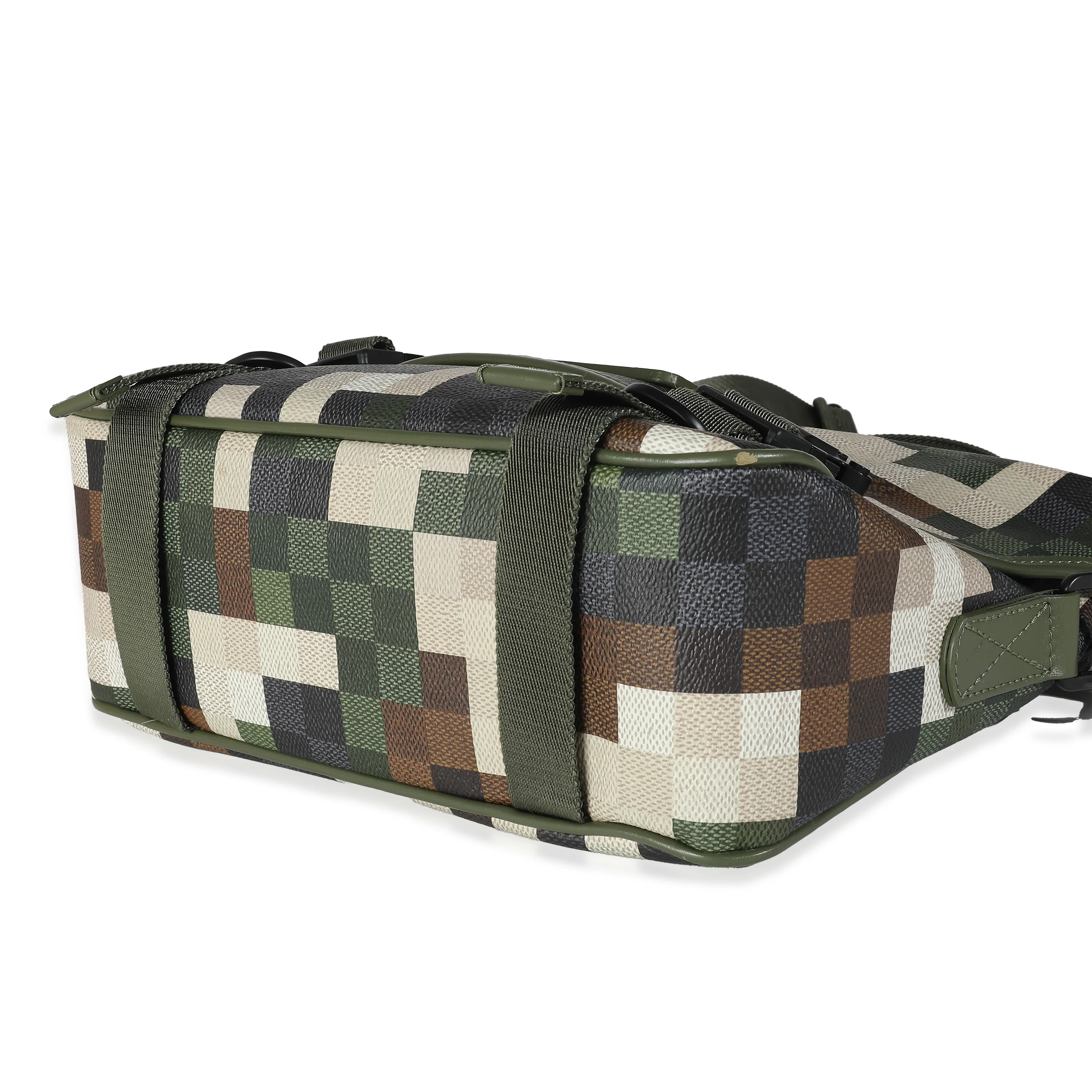Green Damoflage Canvas LV Trail Messenger - Image 6