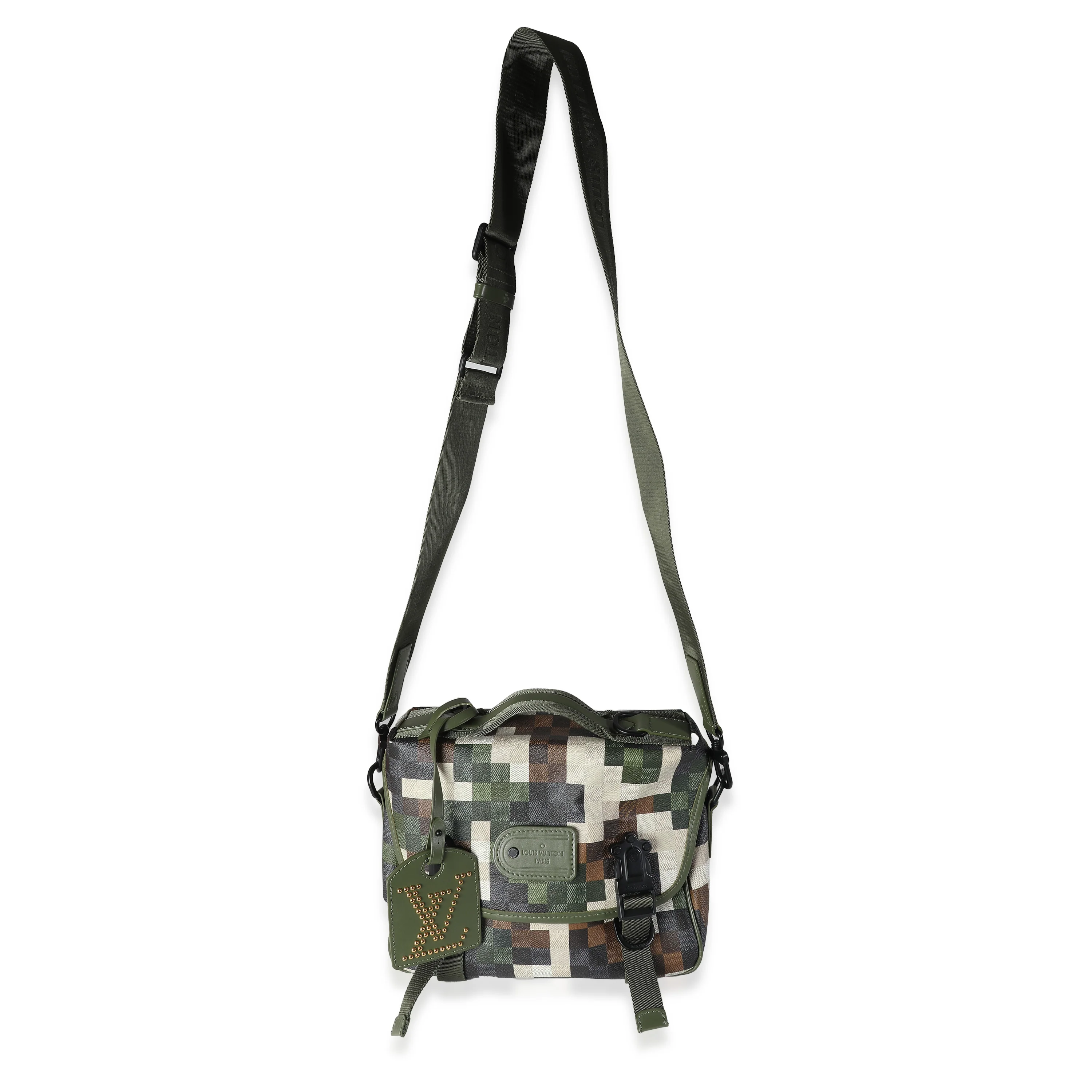 Green Damoflage Canvas LV Trail Messenger - Image 8