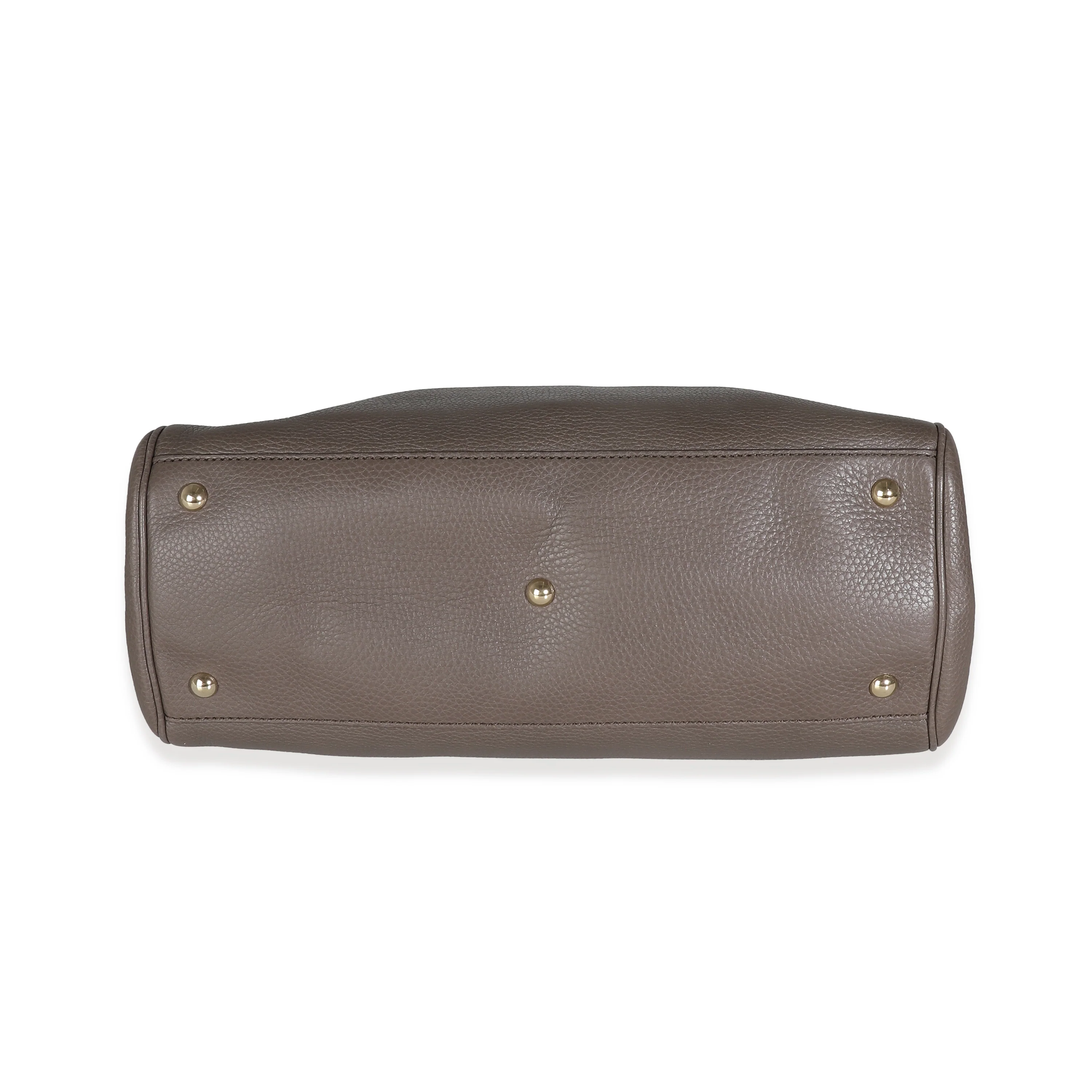 Taupe Pebbled Calfskin Medium Bamboo Shopper - Image 7