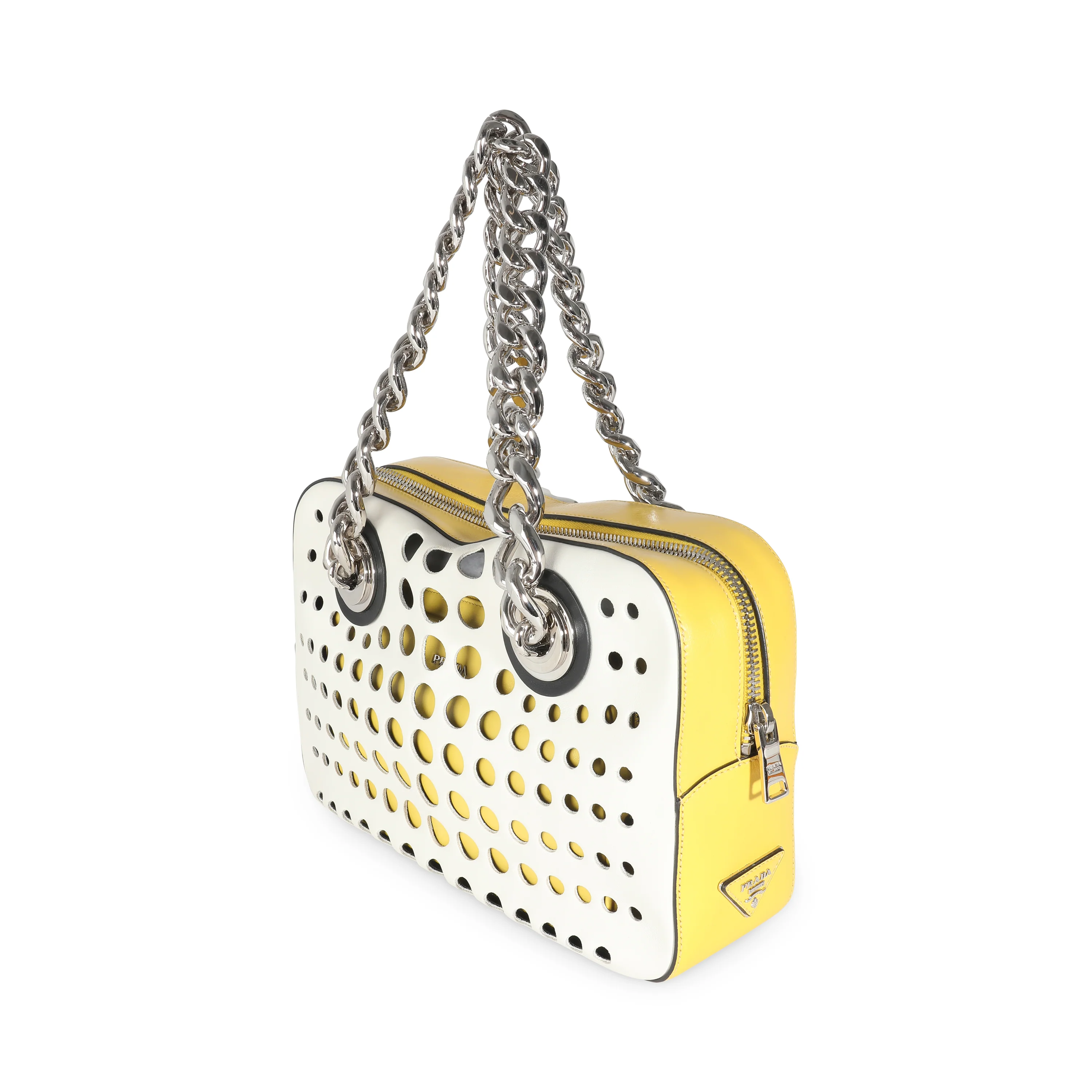White Yellow Calfskin City Fori Chain Bag - Image 2
