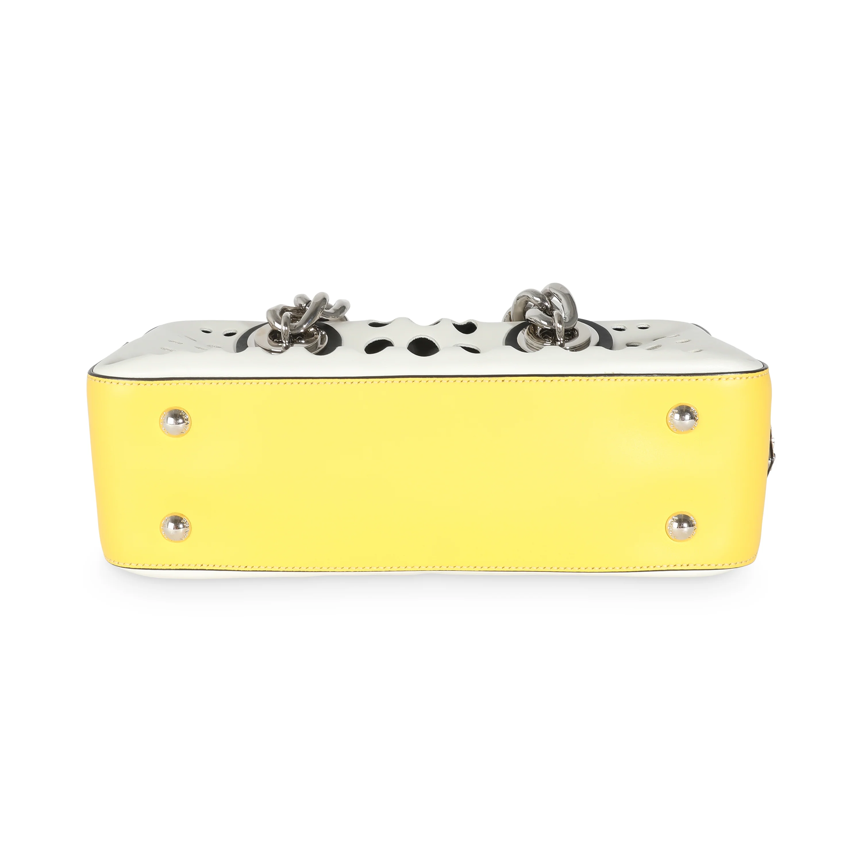 White Yellow Calfskin City Fori Chain Bag - Image 5