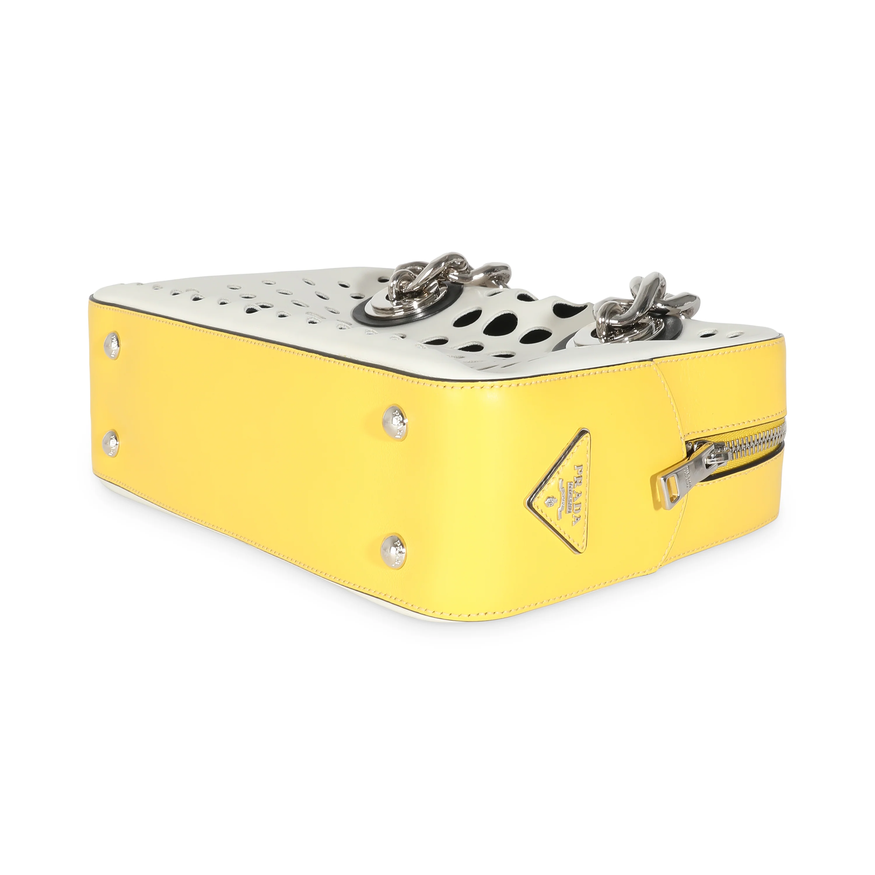 White Yellow Calfskin City Fori Chain Bag - Image 7