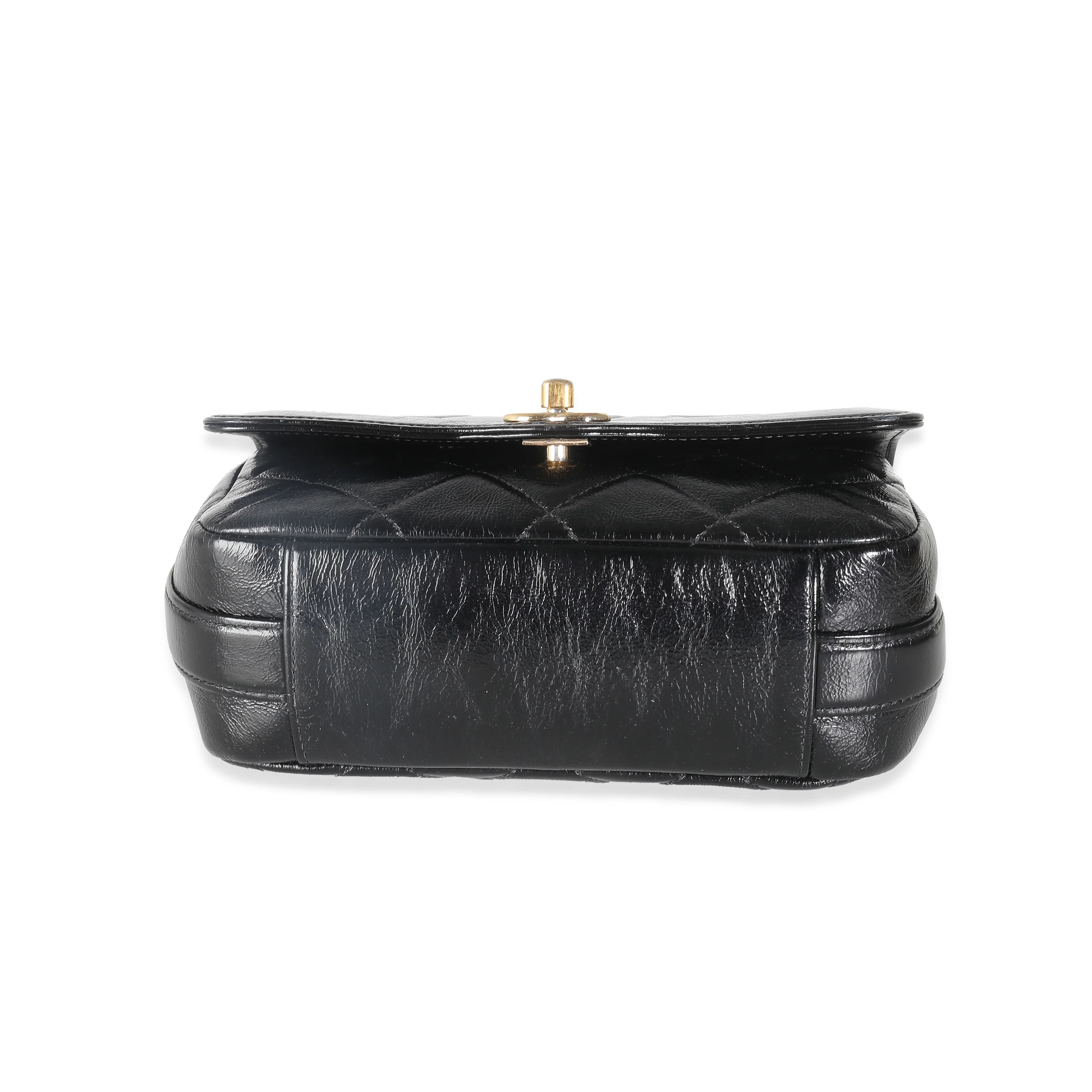 Black Shiny Lambskin Patent Calfskin Mini Flap Bag - Image 5