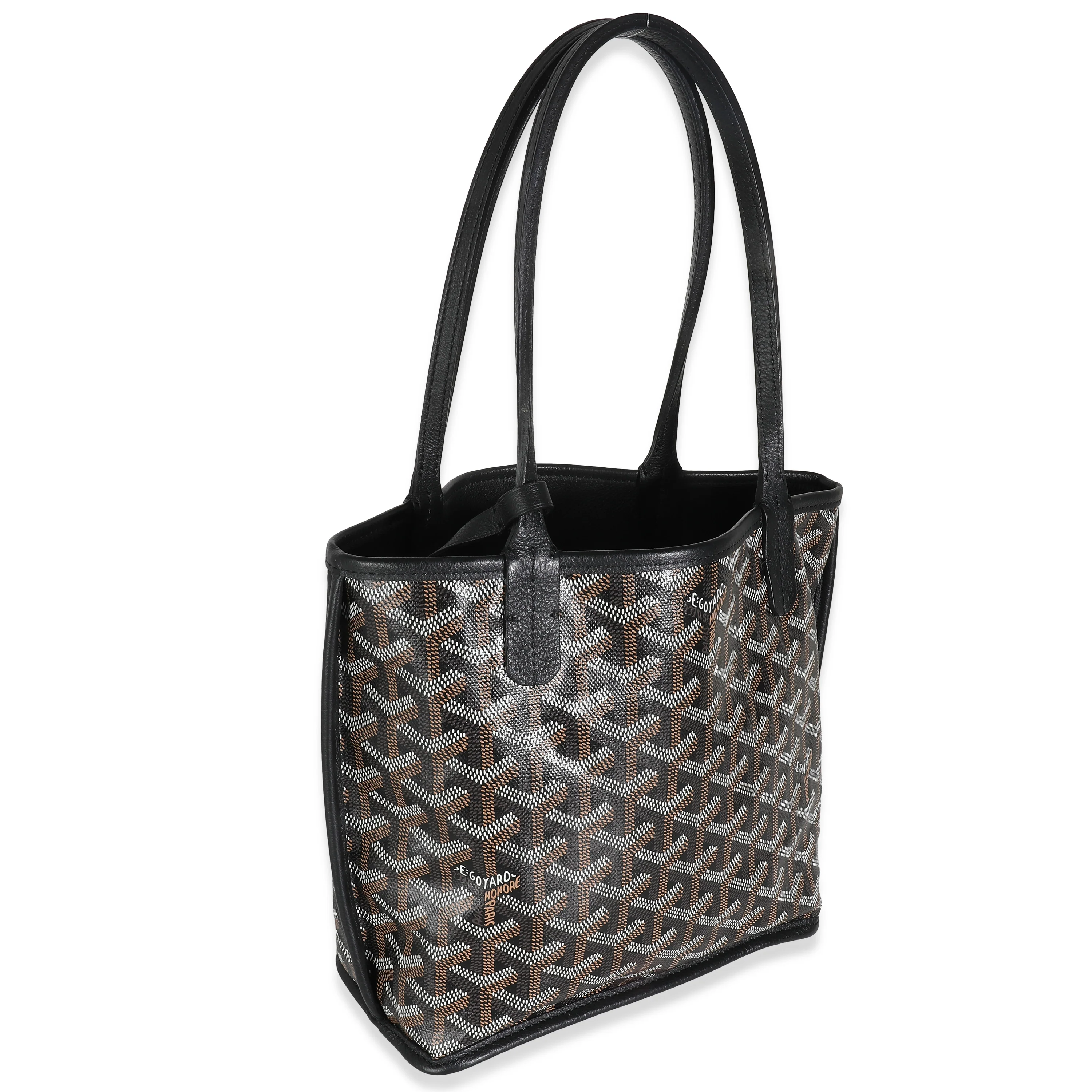 Black Goyardine Canvas Reversible Mini Anjou - Image 2