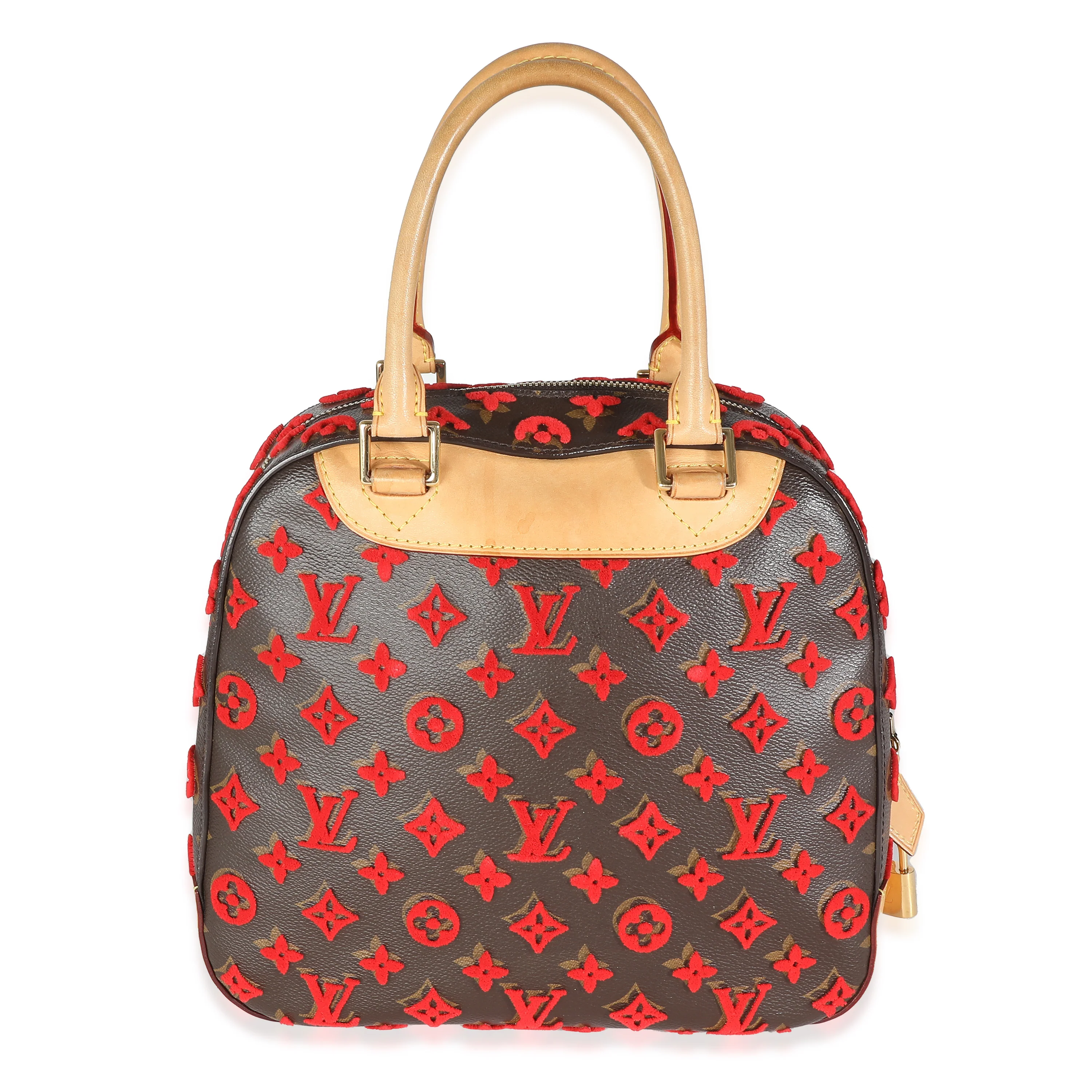 Red Tuffetage Monogram Canvas Deauville Cube - Image 4