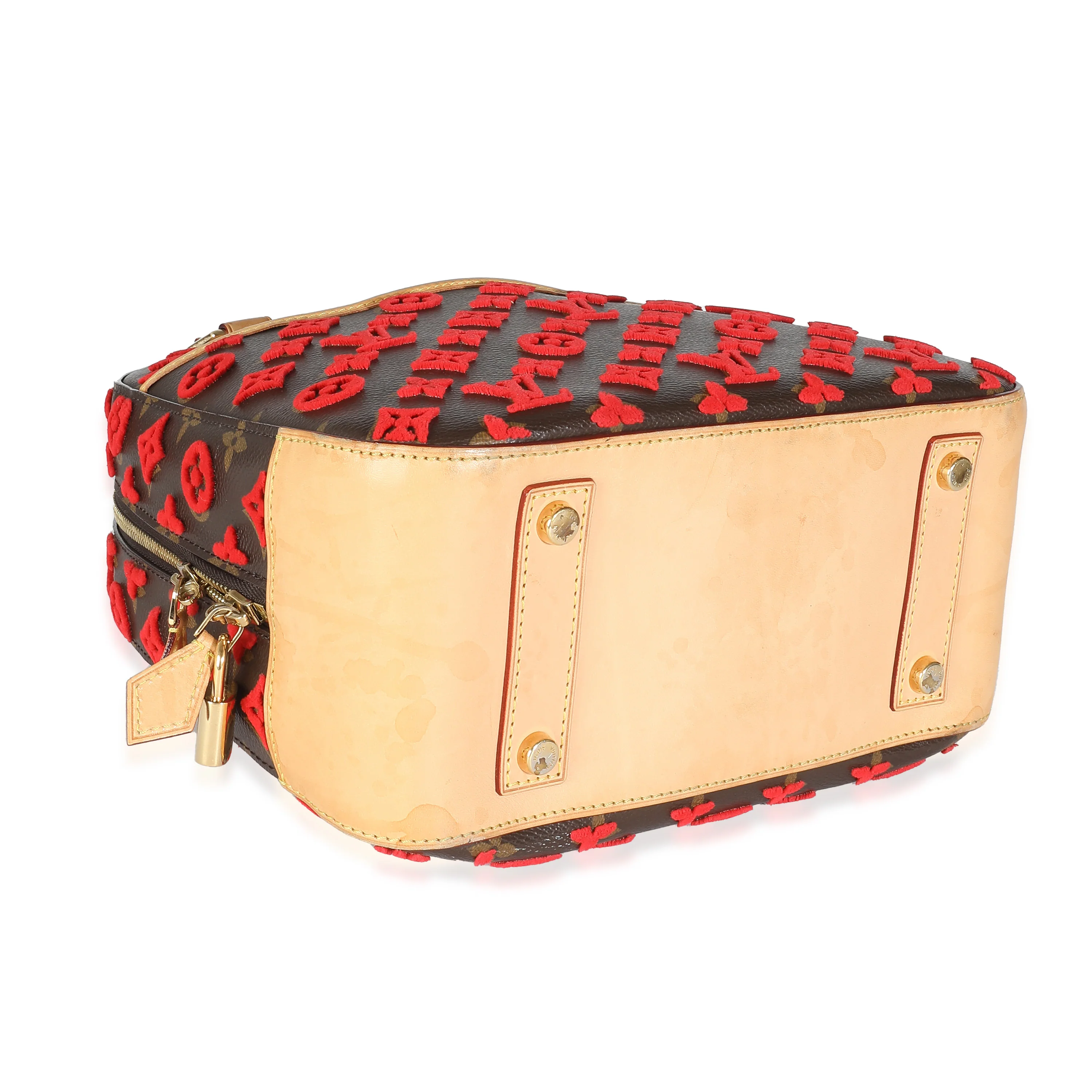 Red Tuffetage Monogram Canvas Deauville Cube - Image 6