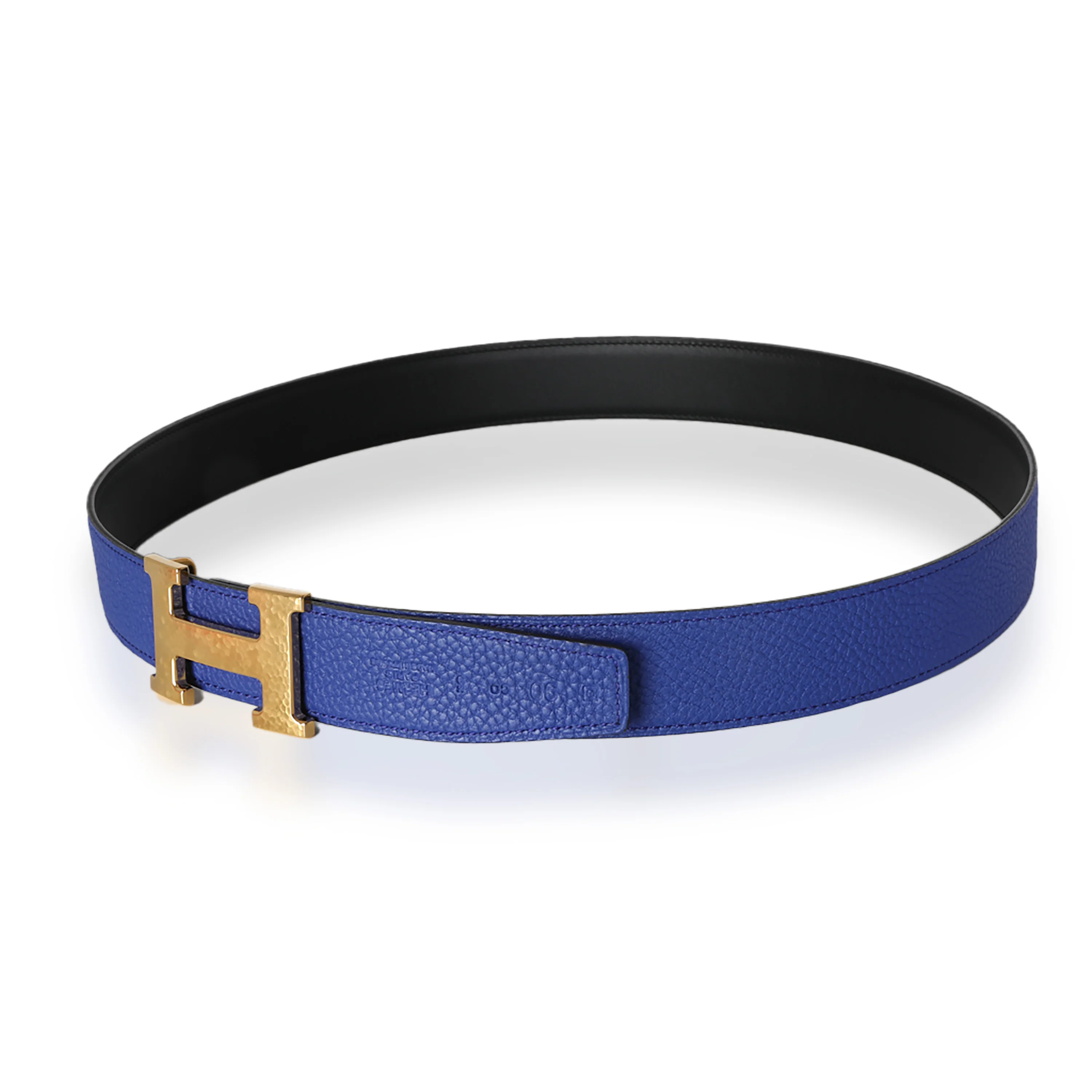 Black Box Bleu Electrique Togo Reversible Martelee H Belt 90 - Image 2