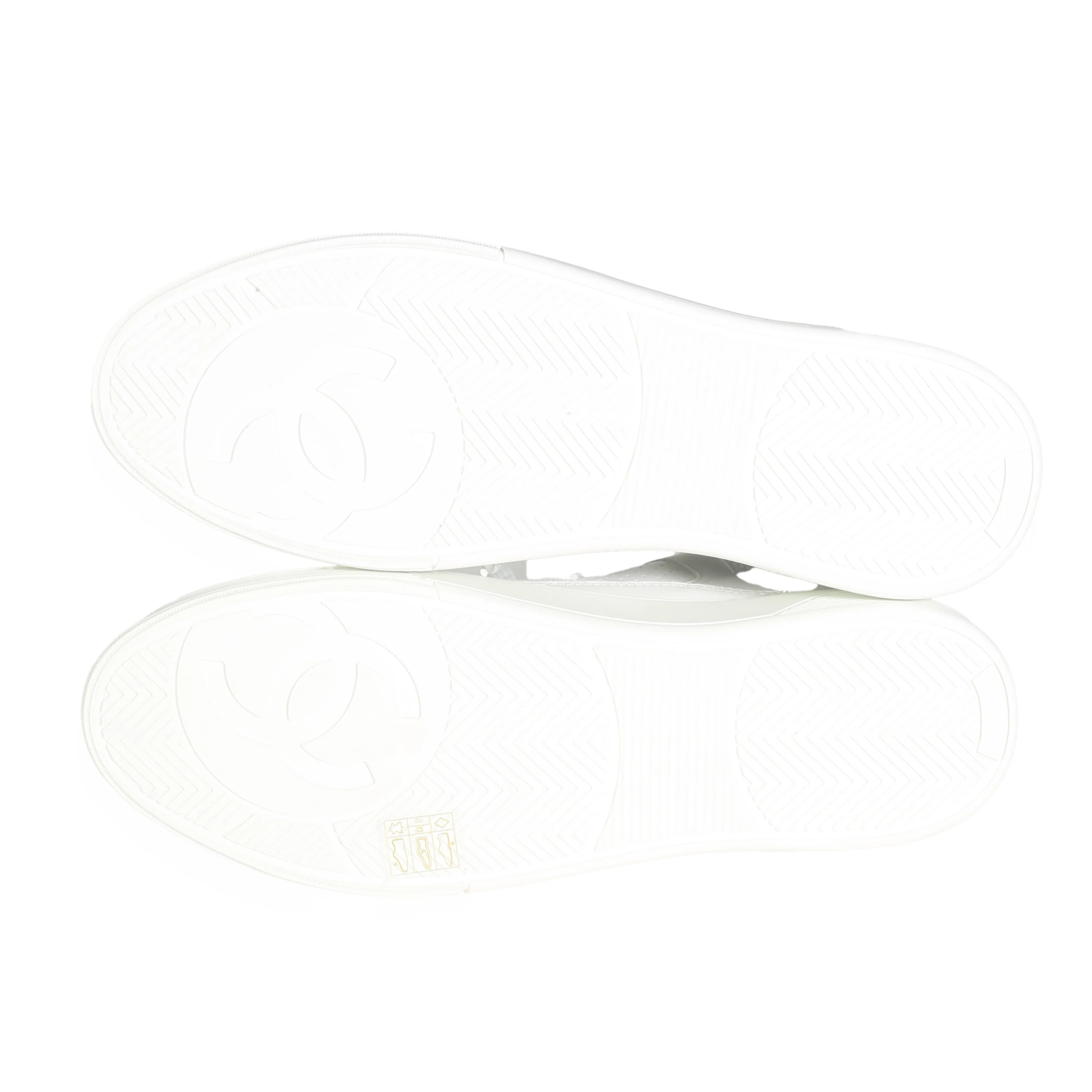 White Perforated Calfskin CC High Top Sneaker 42 - Image 4