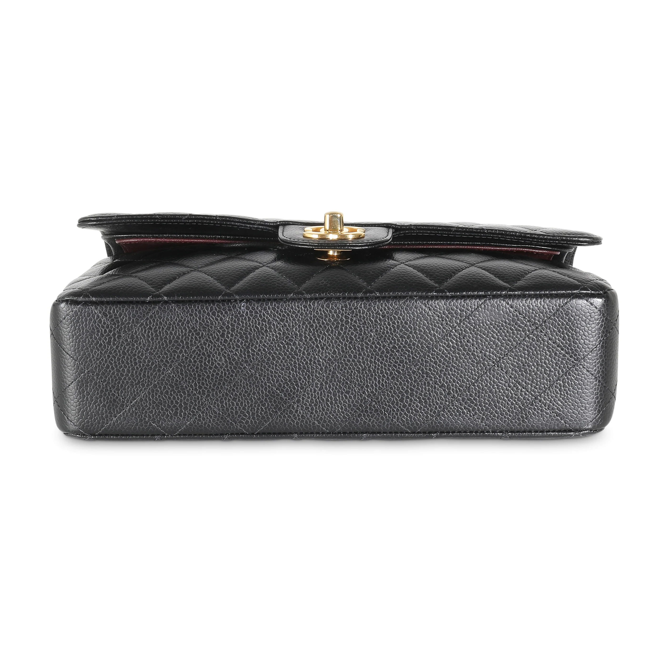 Black Quilted Caviar Medium Classic Double Flap Handbag - Image 5