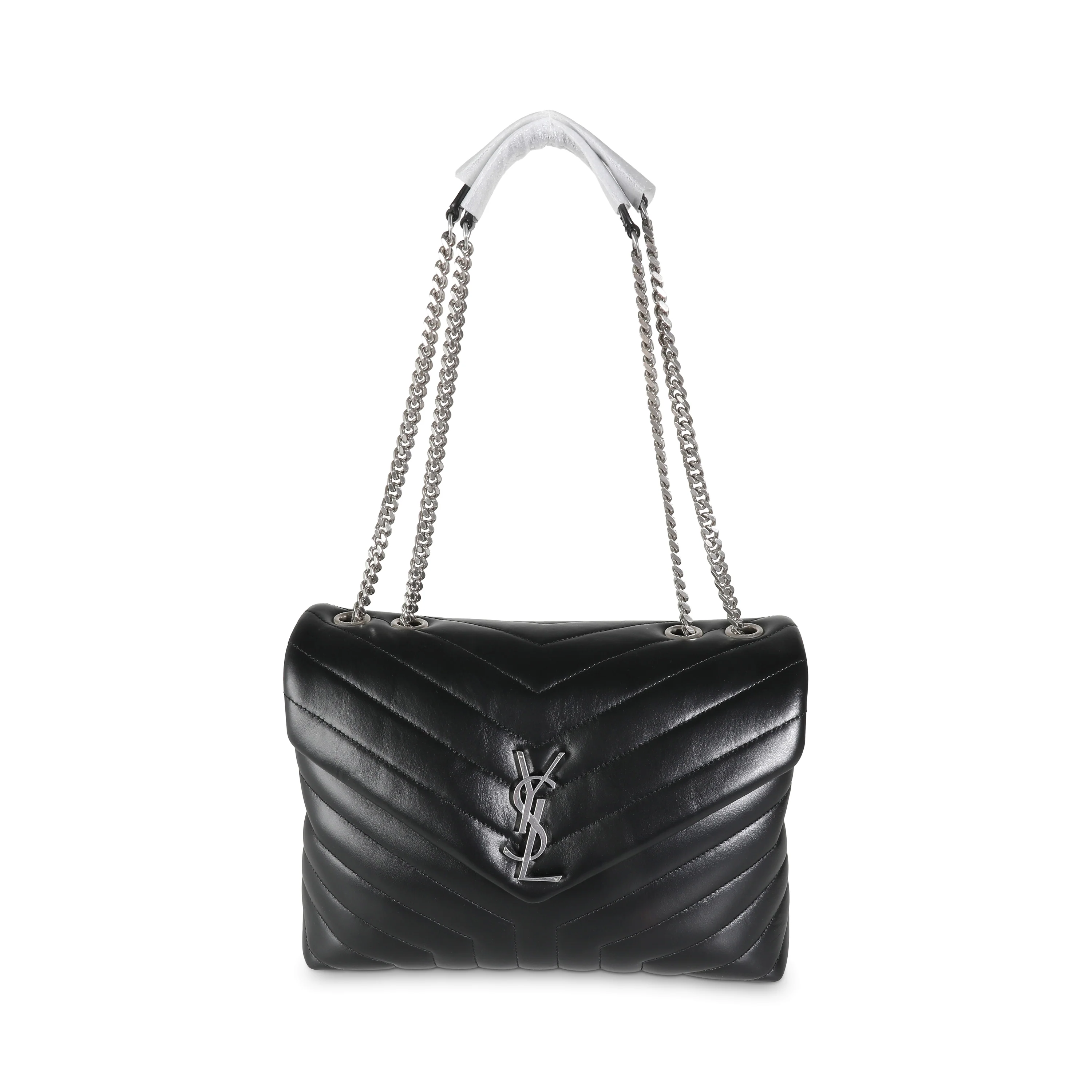 Black Matelassé Lambskin Medium Loulou - Image 8