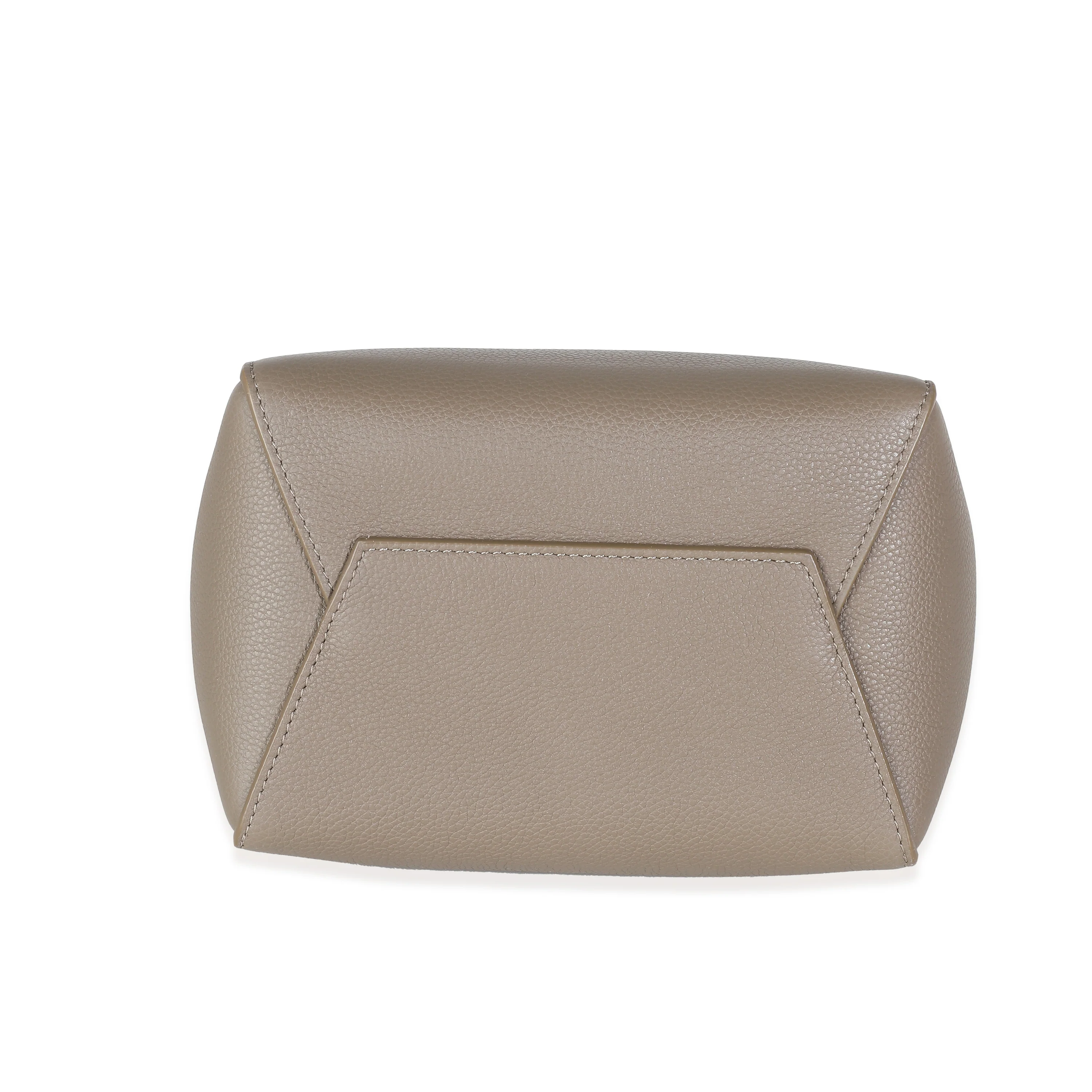 Taupe Soft Grained Calfskin Small Sangle Bucket - Image 5